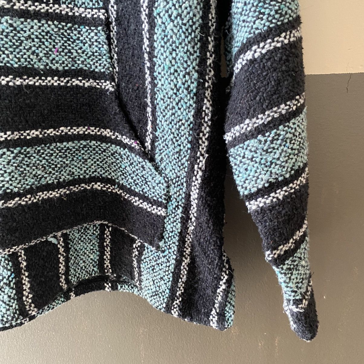 Vintage Black and Turquoise Striped Baja Hoodie Size US S / EU 44-46 / 1 - 3 Thumbnail
