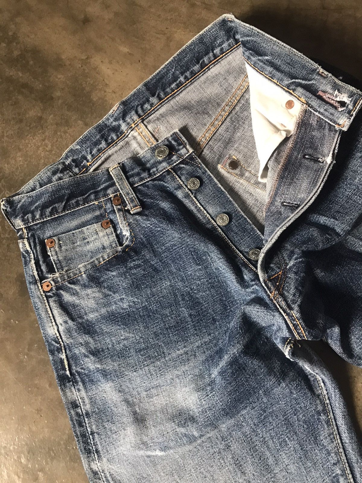 Denime DENIME - Vintage Look Straight Leg Denim Jeans Size US 26 / EU 42 - 7 Thumbnail
