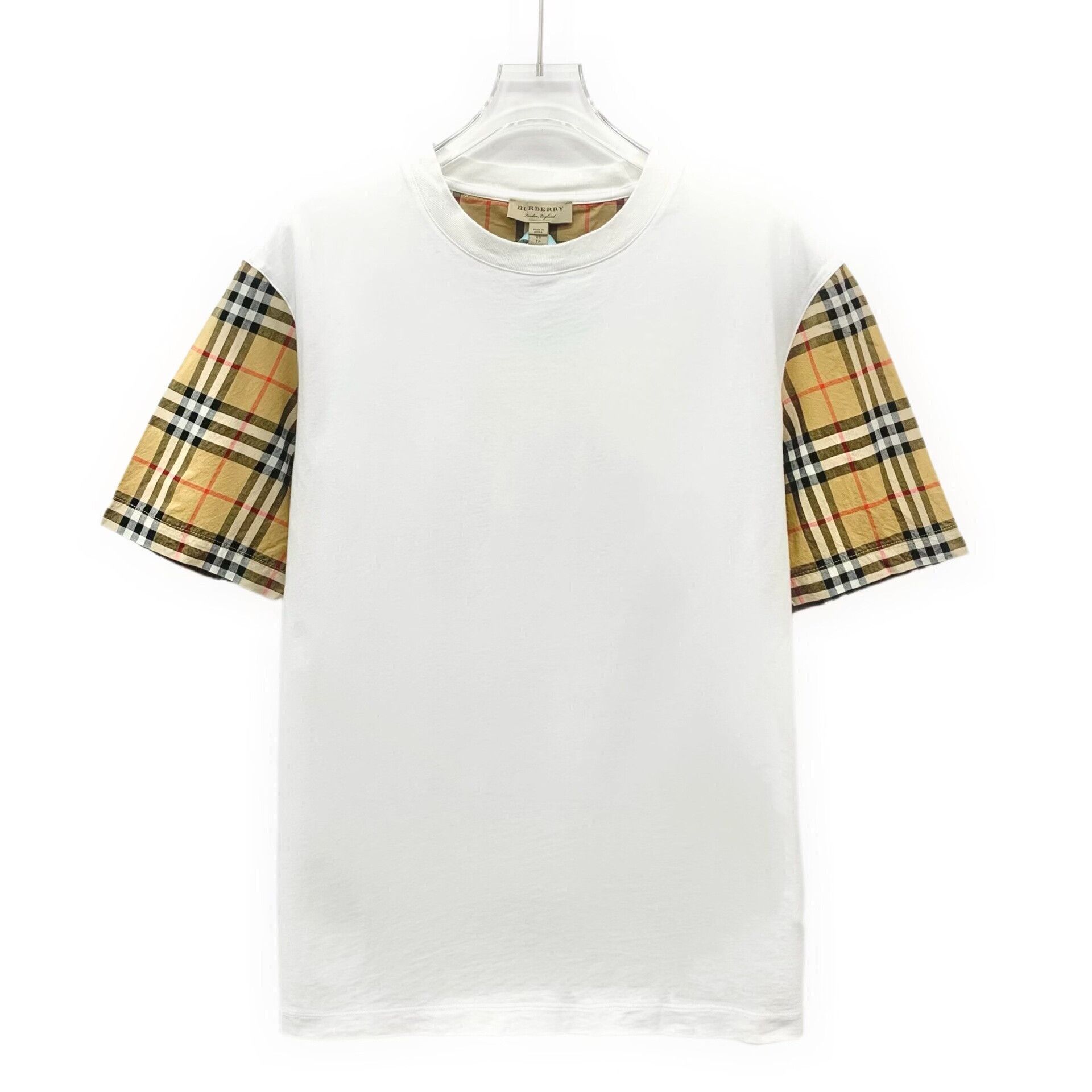 Burberry Burberry Check Sleeve Cotton T-Shirt XS Size US XS / EU 42 / 0 - 1 Thumbnail