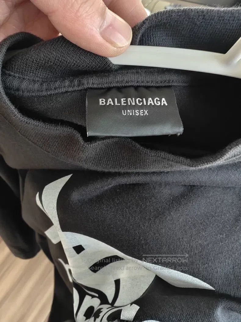 Balenciaga Balenciaga Black Phantom Overlaid Letter Short Sleeve T-sh Size US S / EU 44-46 / 1 - 8 Thumbnail
