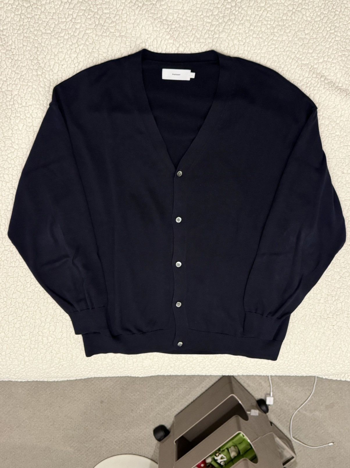 Graphpaper Graphpaper Navy Suvin High Gauge Knit Cardigan Size 1 Size US M / EU 48-50 / 2 - 1 Thumbnail