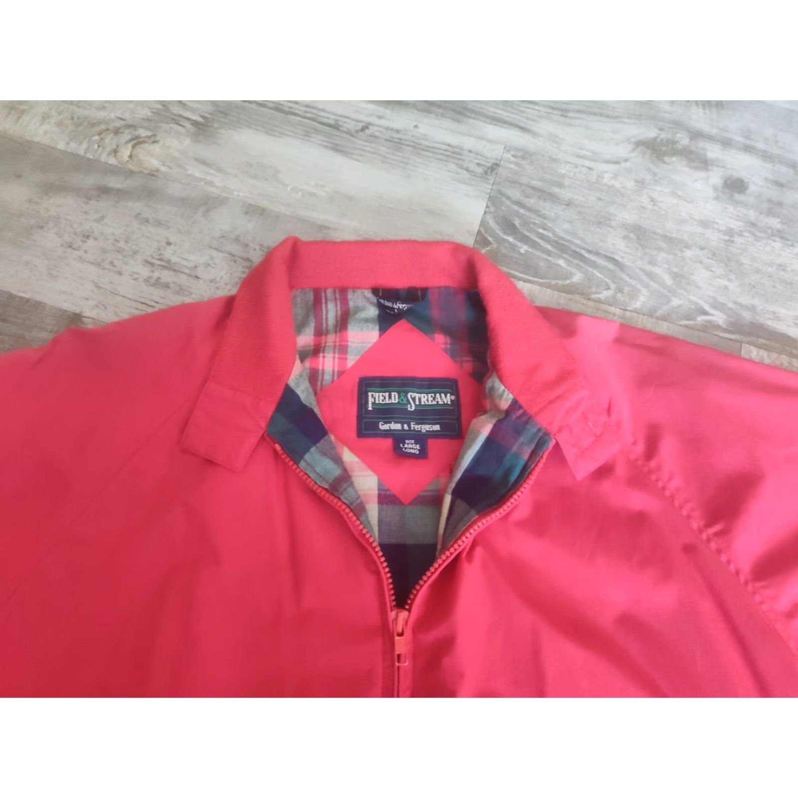 Vintage VINTAGE Field & Stream Gordon & Ferguson Jacket Mens Large Long Red Flannel Lined Zip Collar Windbreaker Casual Travel Size US L / EU 52-54 / 3 - 7 Thumbnail