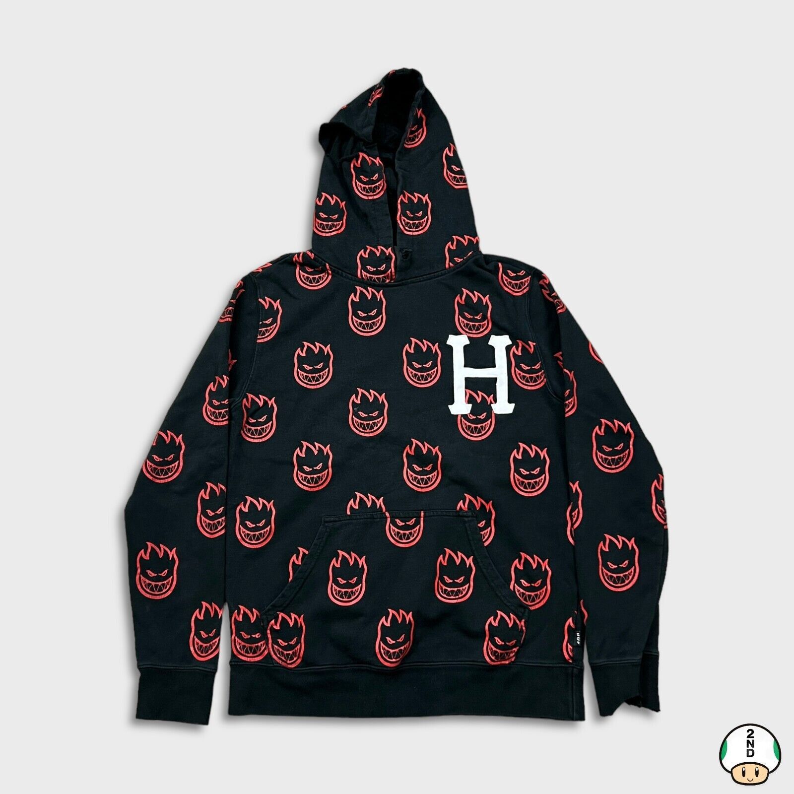 Huf × Spitfire HUF x Spitfire Hoodie Small AOP Skateboard Thrashed Hooded Size US S / EU 44-46 / 1 - 1 Thumbnail