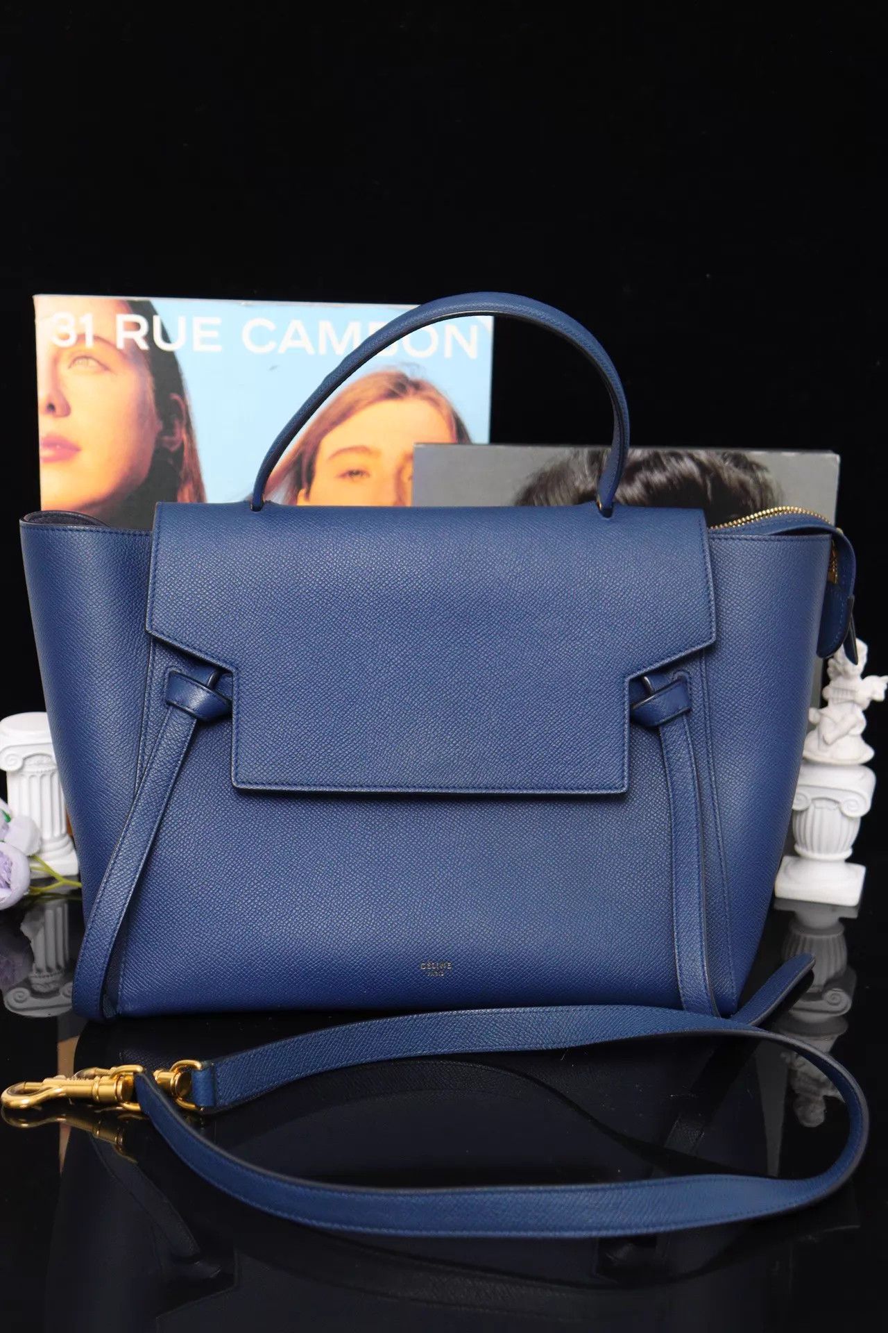 Celine Celine Mini Fish Bag Blue Gold 28x23x17 16Y Strap Size ONE SIZE - 1 Thumbnail