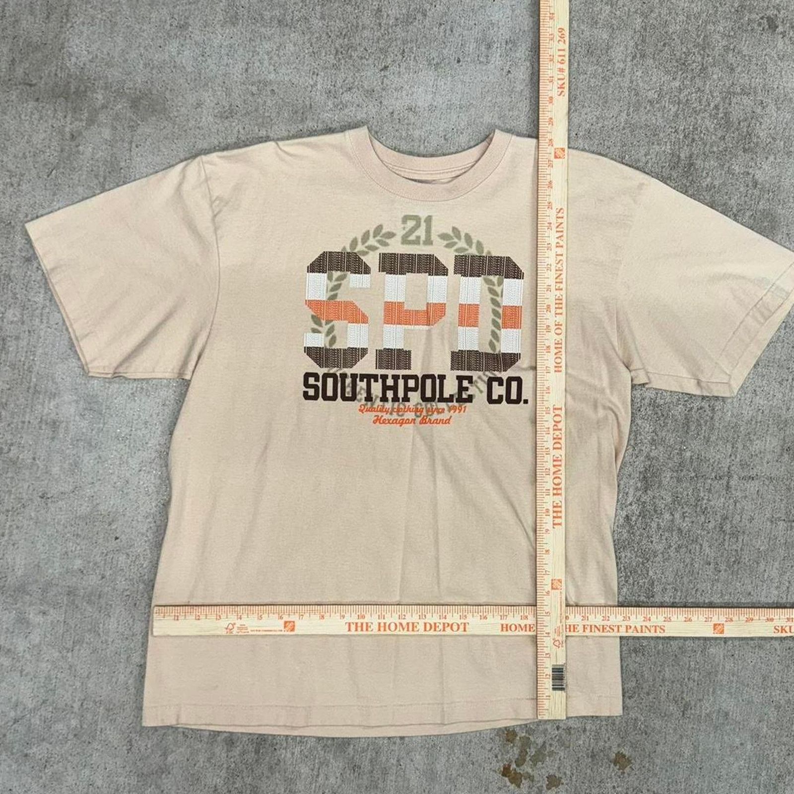 Southpole Vintage y2k southpole beige t-shirt Size US L / EU 52-54 / 3 - 2 Thumbnail