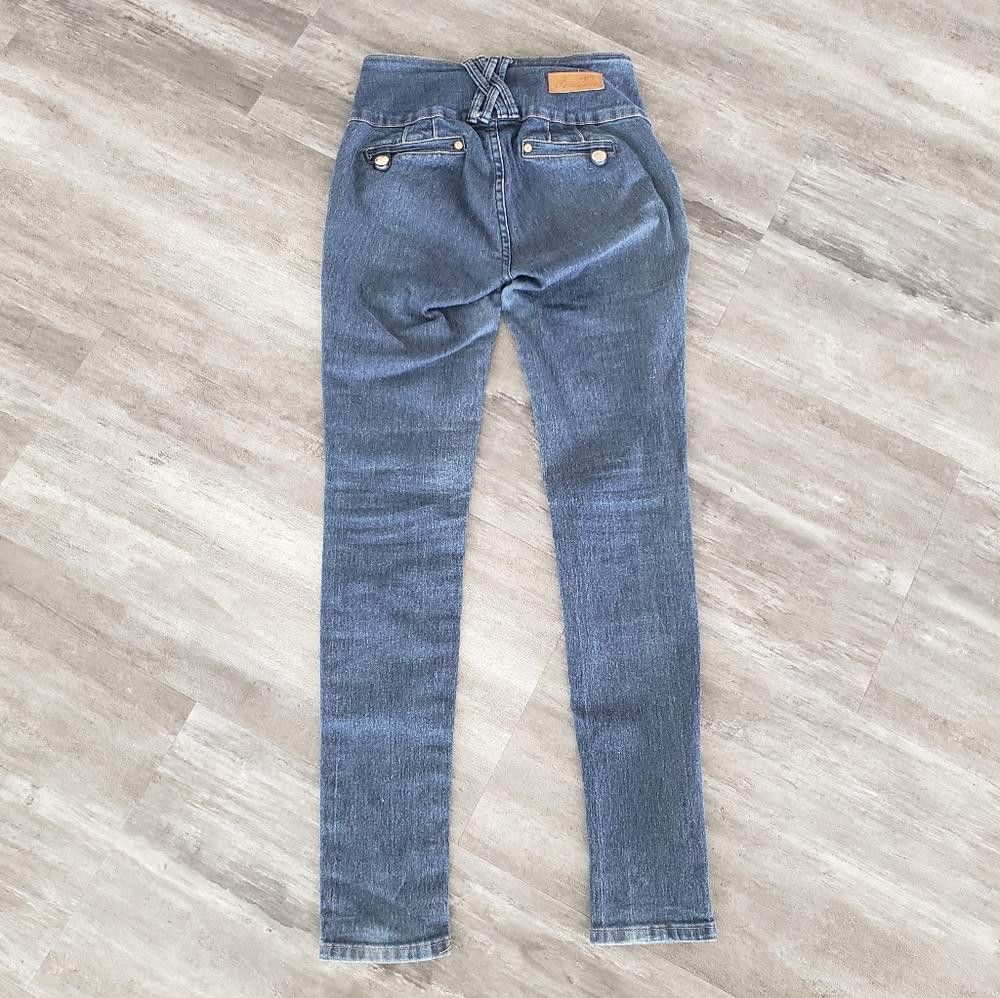 Designer Dark Denim F2L Wide Banded Skinny Jean Size 30" / US 8 / IT 44 - 2 Thumbnail