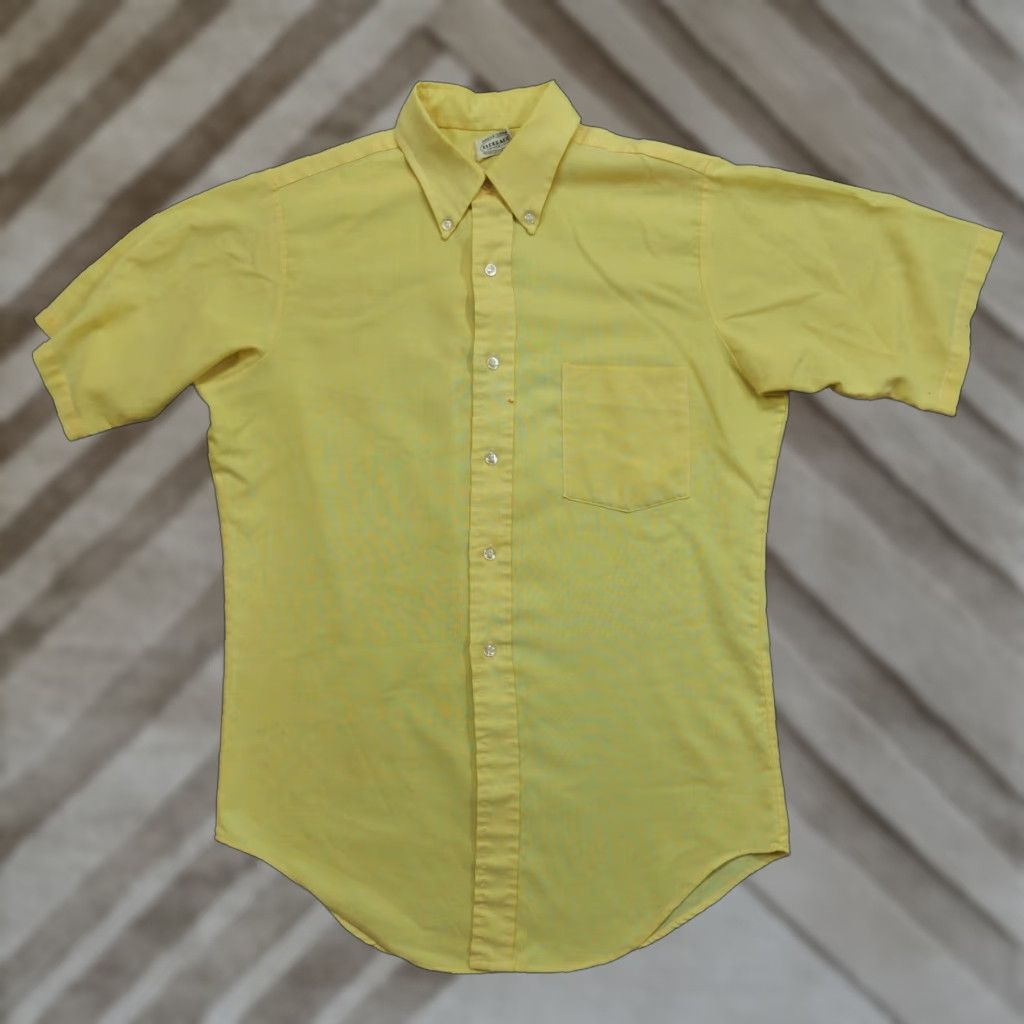 Vintage VINTAGE Elderado Shirt Mens 15 Button-Down Oxford 50s 60s Yellow Cotton Short Sleeve Pocket Button-Up Collared Regular Casual Size US M / EU 48-50 / 2 - 1 Thumbnail