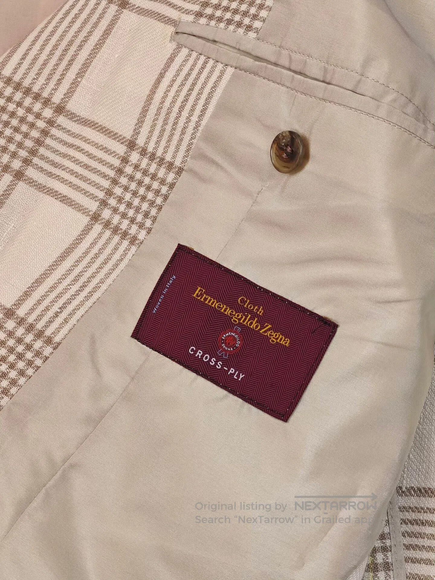 Ermenegildo Zegna Custom Italian Zegna Check Suit Jacket. Size US S / EU 44-46 / 1 - 7 Thumbnail