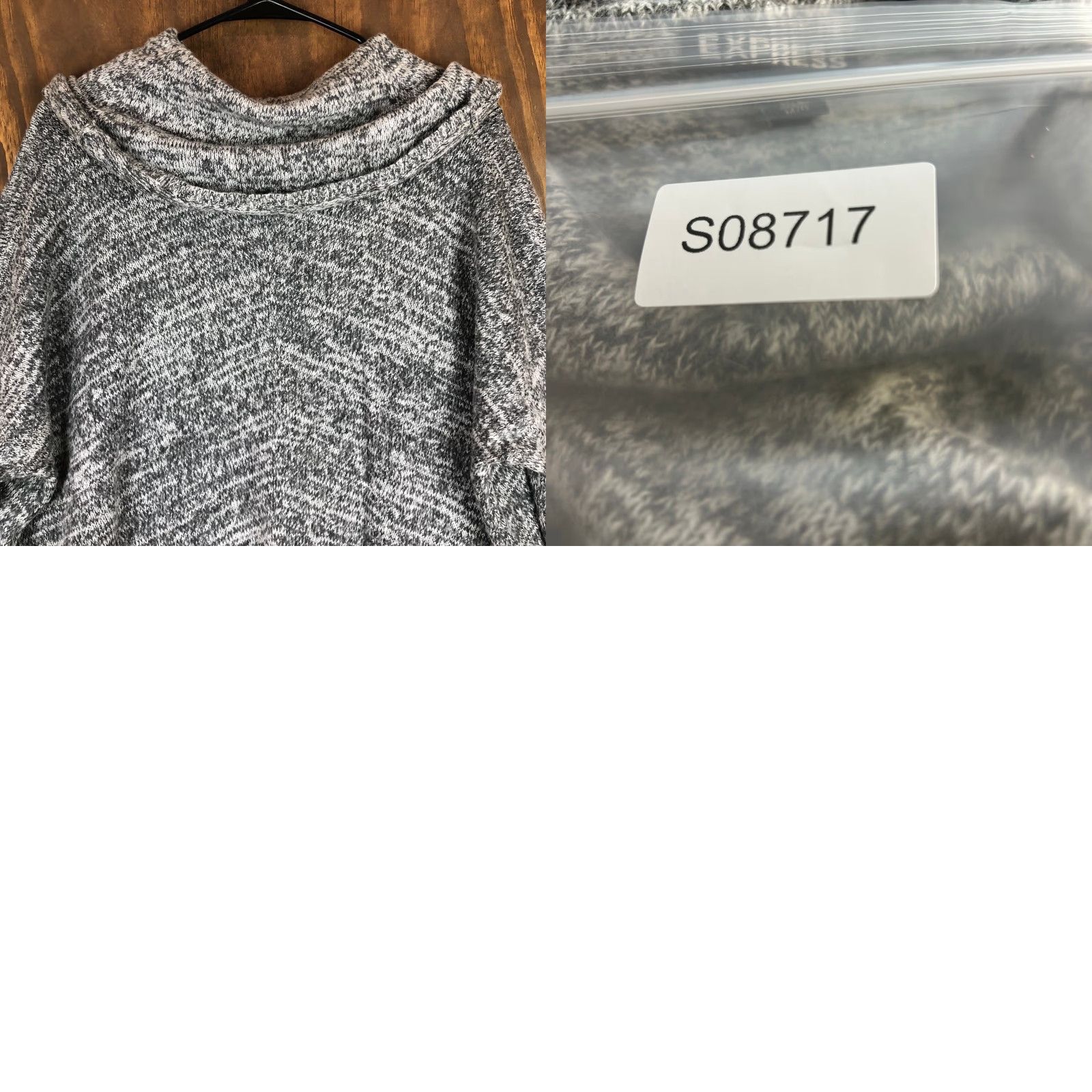 Express Express Womens Sweater Gray Mohair Wool Blend Cowl Neck Asymmetrical Hem M/L Size M / US 6-8 / IT 42-44 - 9 Thumbnail
