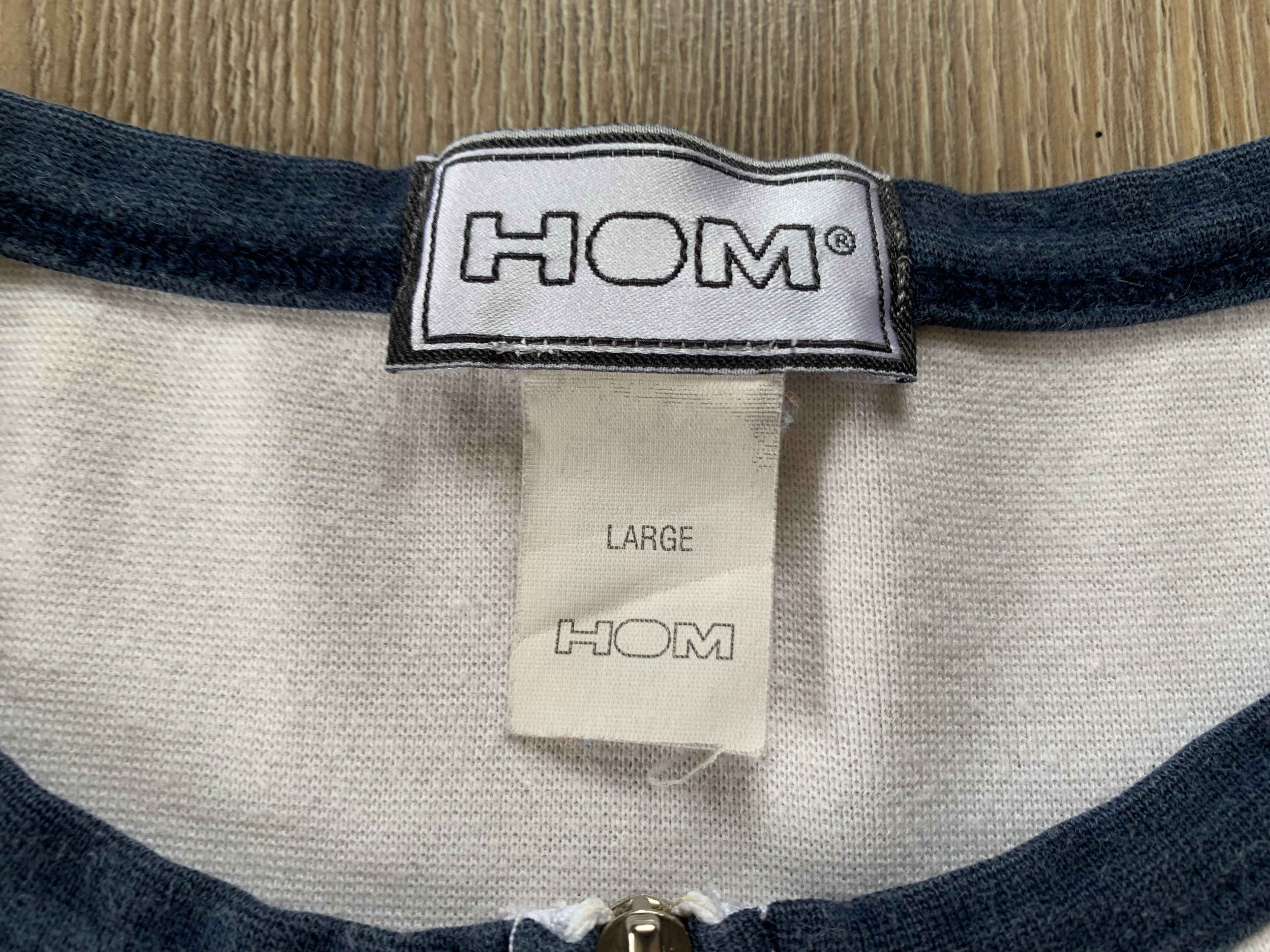 Designer × Vintage Vintage HOM Stripe Quarter Zip Cotton T Shirt Size US L / EU 52-54 / 3 - 6 Thumbnail