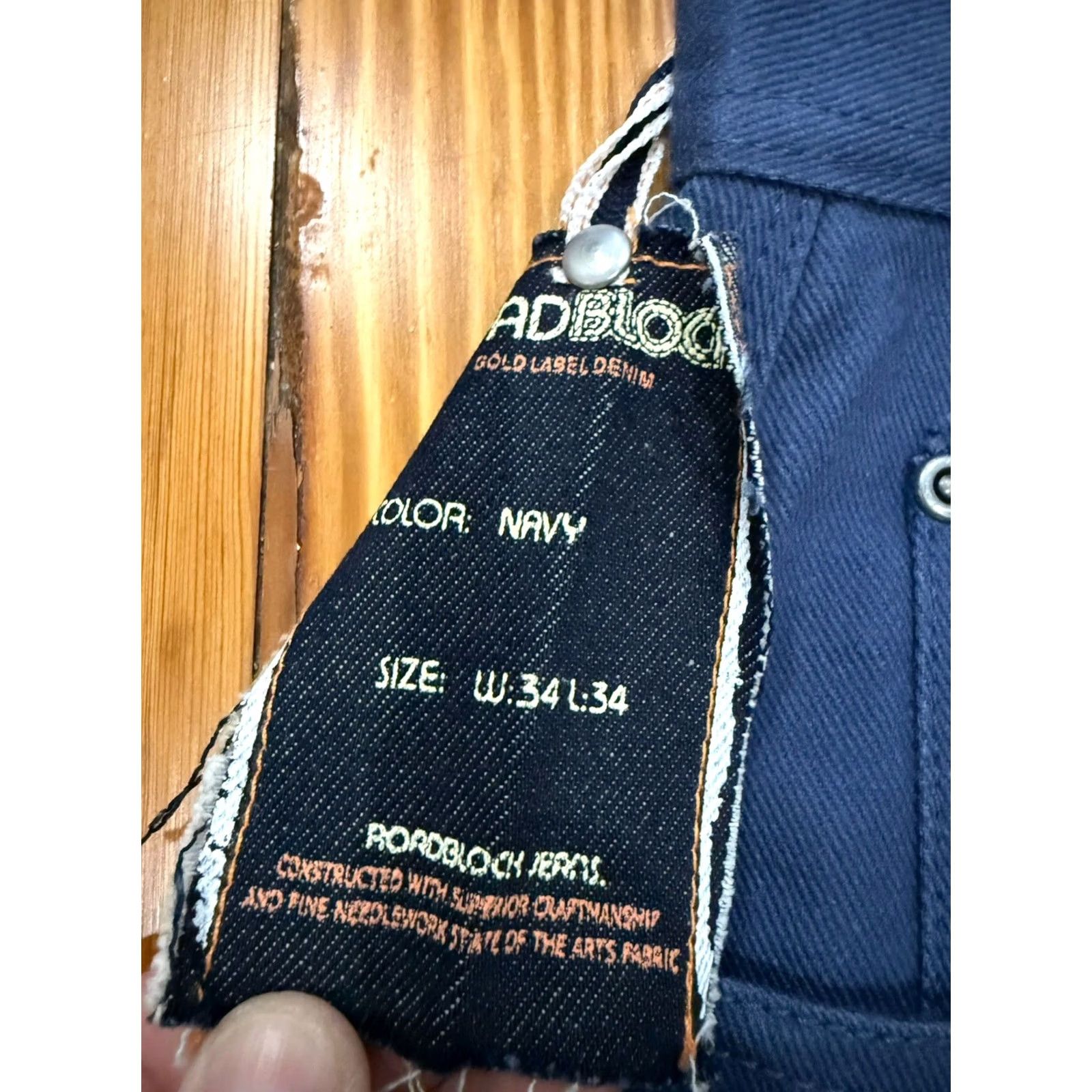 Denime VINTAGE Roadblock Jeans Skater Wide-Leg Jeans 36x34 Denim Blue 90s Y2K Mens Regular Wide-Leg Jeans Size US 36 / EU 52 - 3 Thumbnail