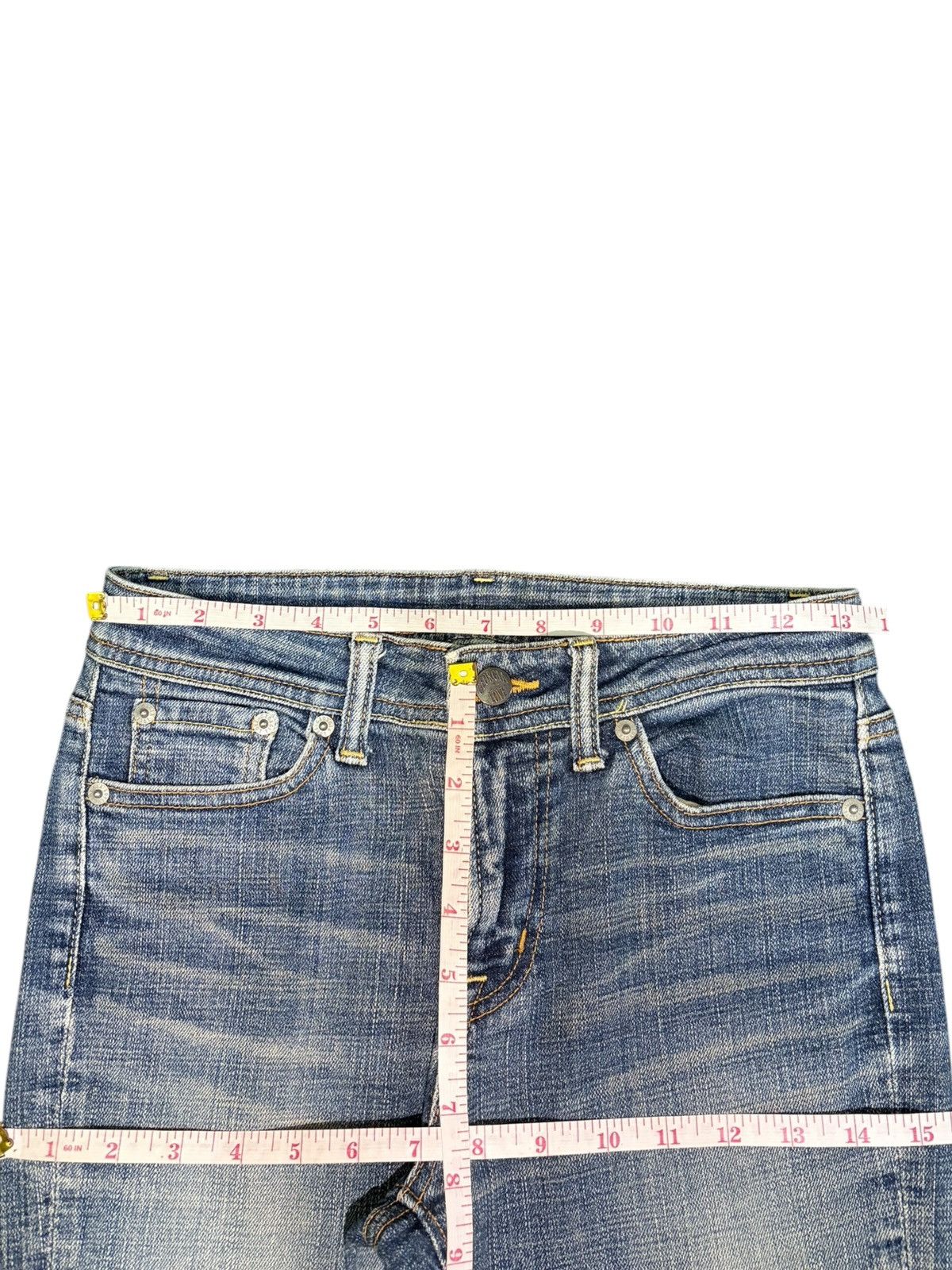 Edwin Vintage Japanese Brand Distress Low Rise Flare Jeans Size 27" / US 4 / IT 40 - 6 Thumbnail