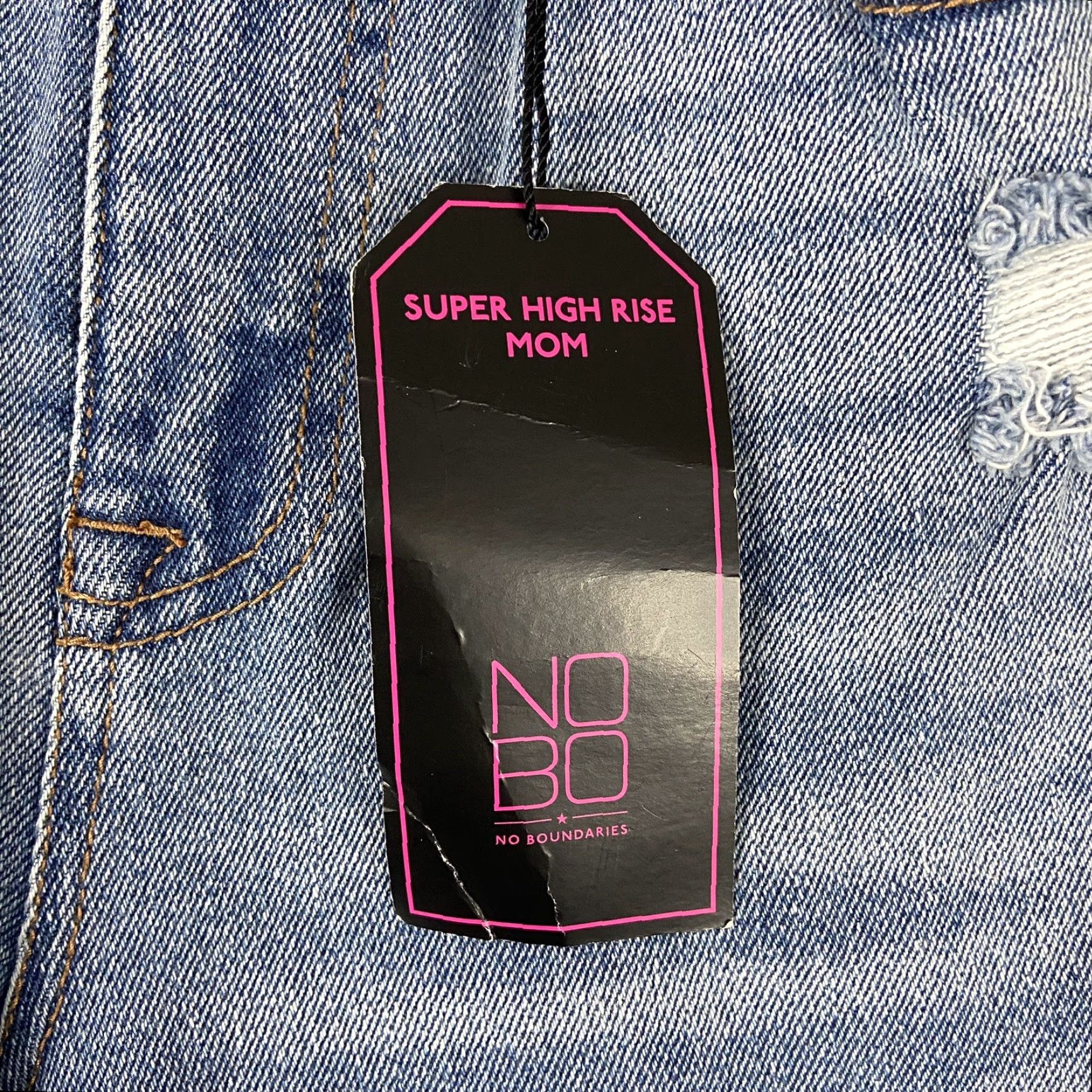 Vintage No Boundaries Jeans Women’s 5 Blue Mom Super High Rise NEW Size ONE SIZE - 6 Thumbnail