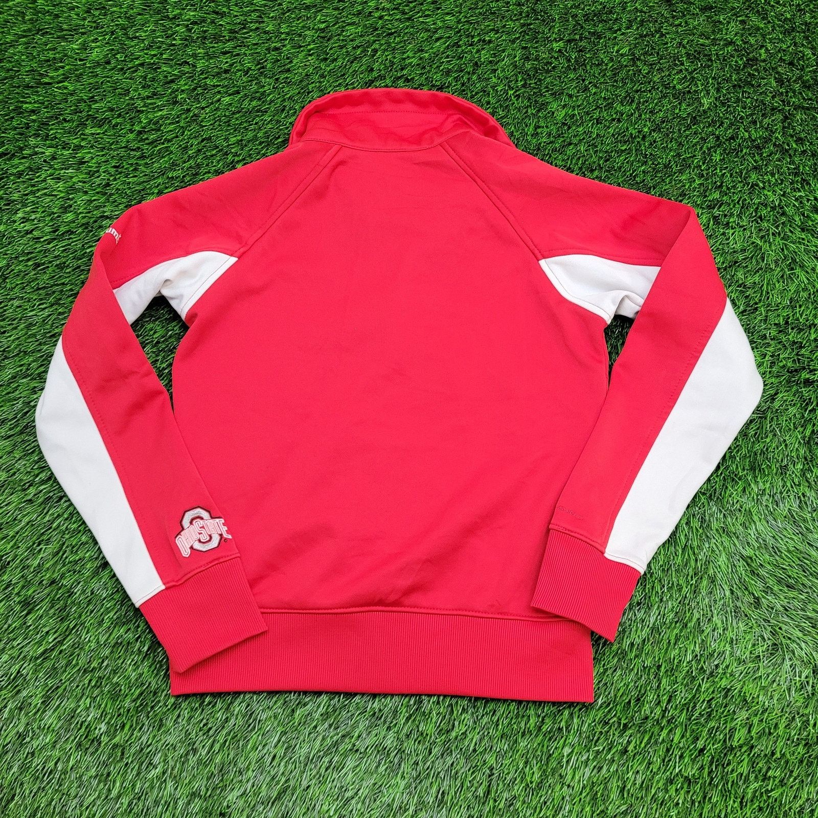 Columbia Ohio-State OSU Track Jacket Womens Medium Red White Raglan Size M / US 6-8 / IT 42-44 - 6 Thumbnail