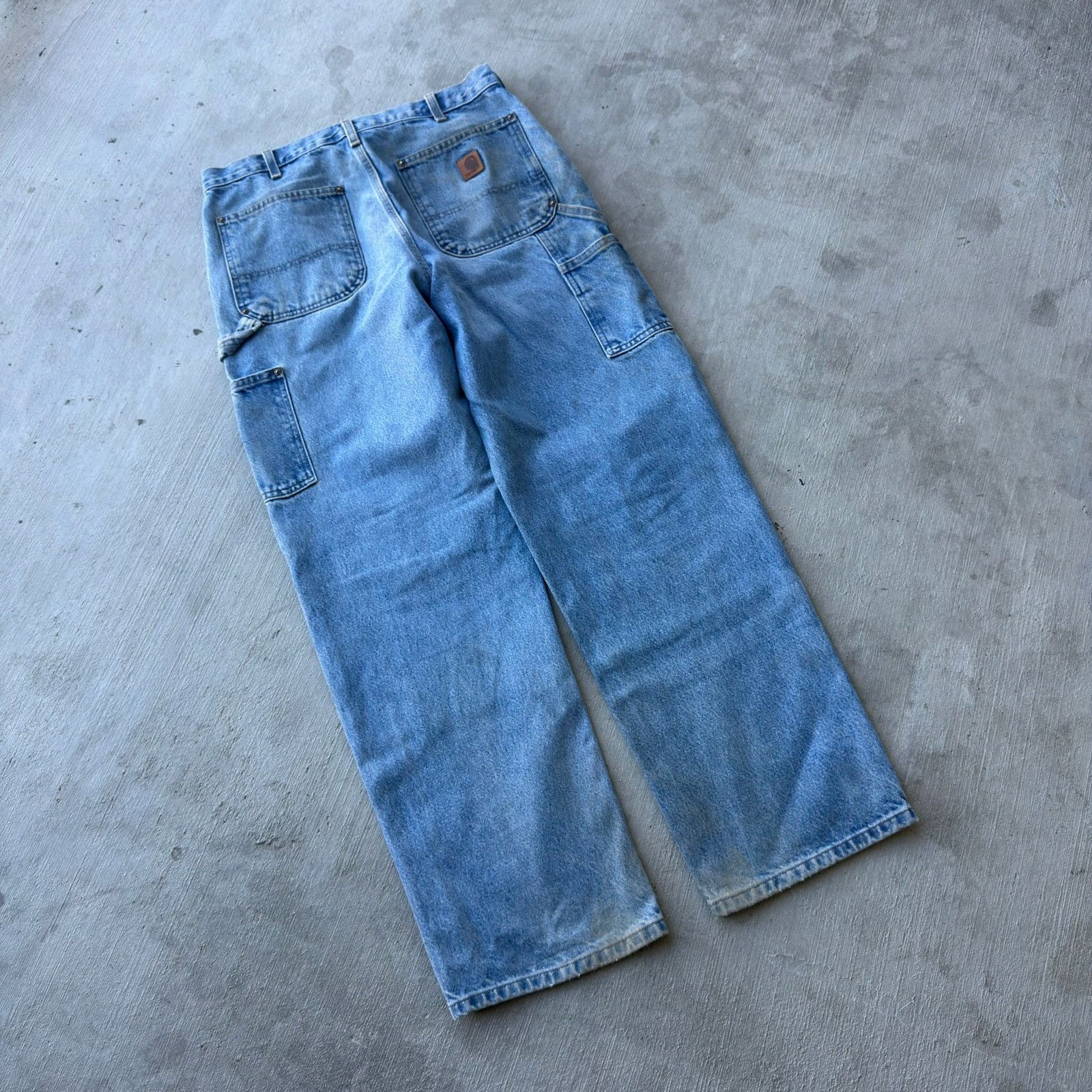 Carhartt × Vintage Carhartt denim blue jean double knee work carpenter pants Size US 33 - 4 Thumbnail