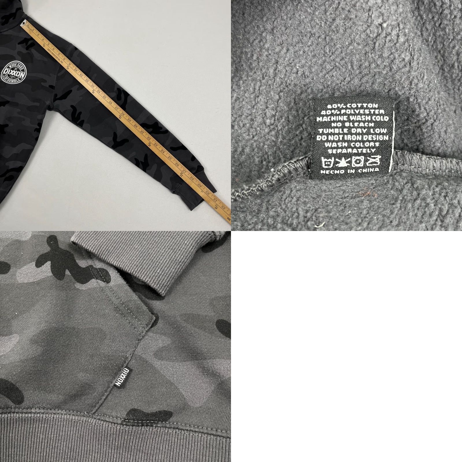 Polo Ralph Lauren Dixxon Flannel Co Hoodie Mens Medium Gray Black Camo Graphic Sweatshirt Full Zip Size US M / EU 48-50 / 2 - 8 Thumbnail