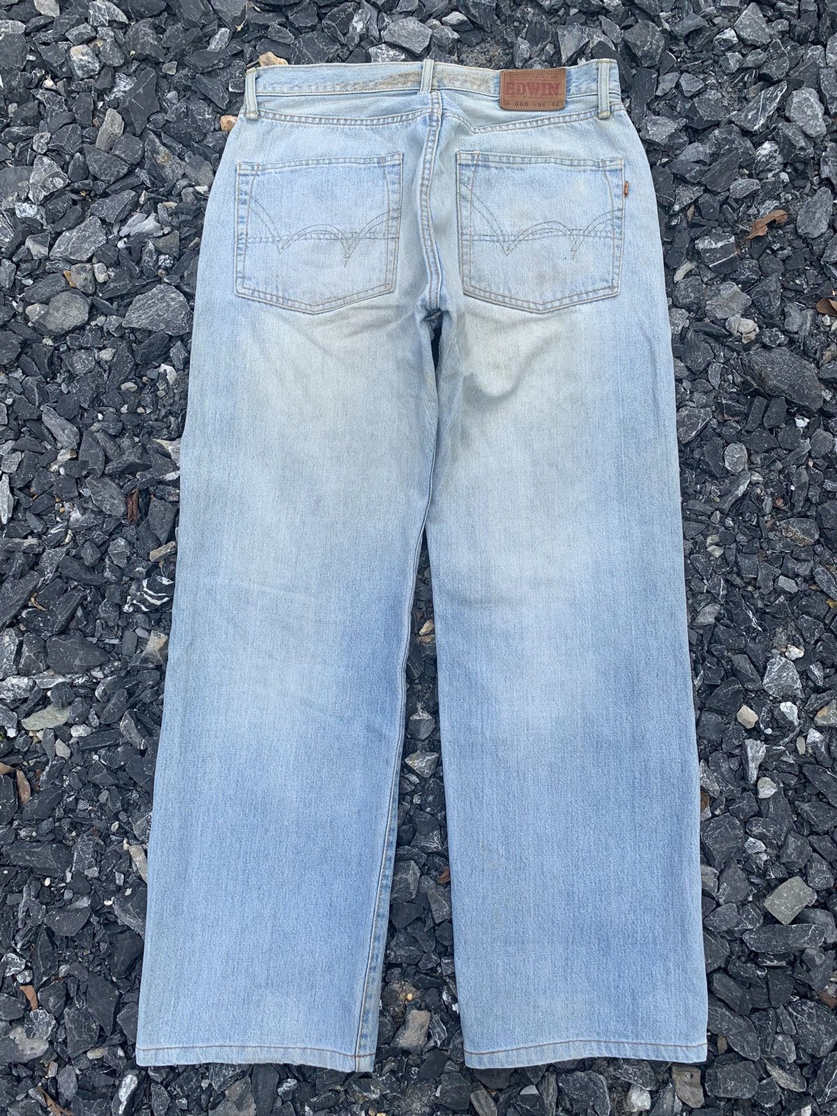Edwin × Kapital × Vintage EDWIN 505 SELVEDGE BUTTON FLY BAGGY FADED DISTRESSED DENIM Size US 32 / EU 48 - 3 Thumbnail