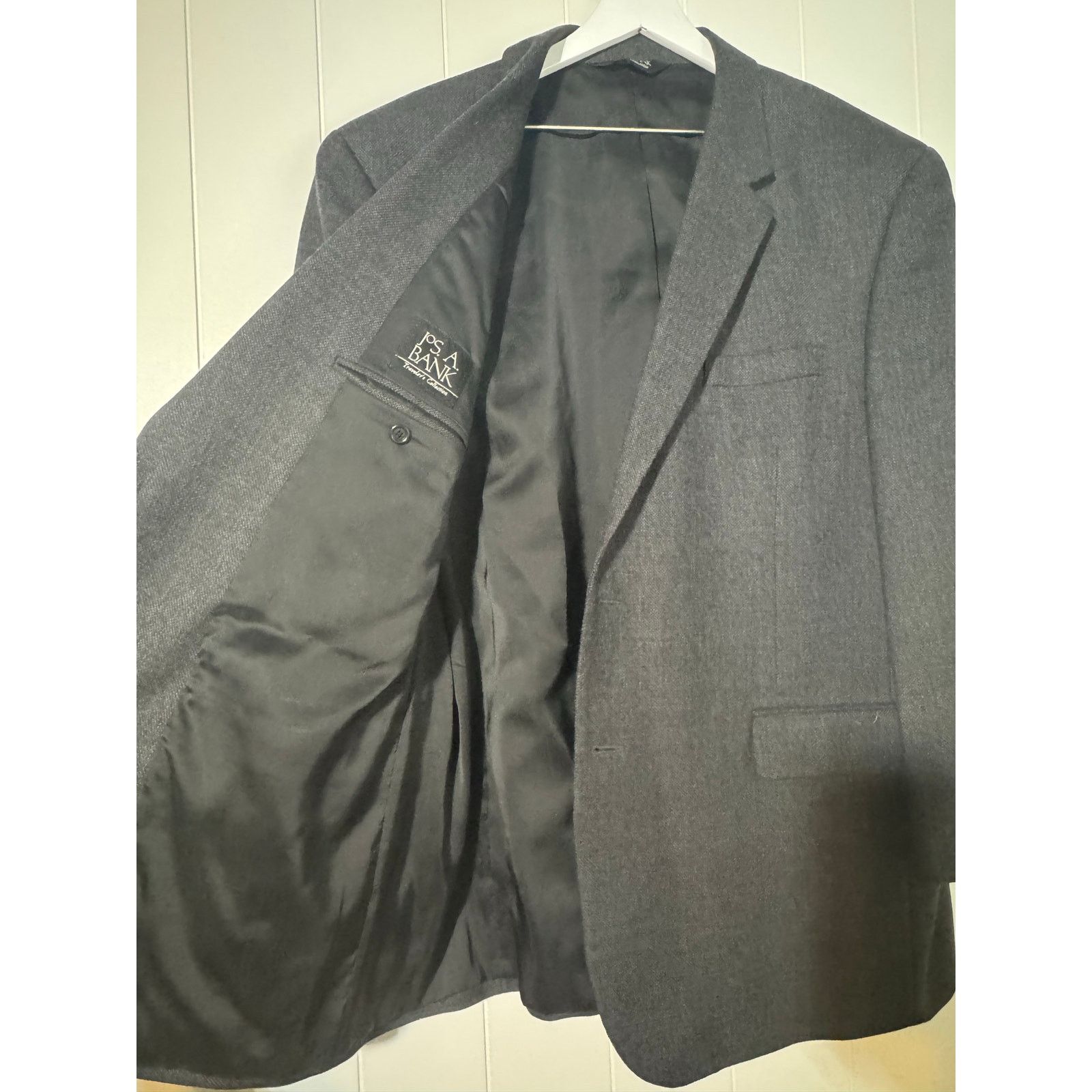 Jos. A. Bank Jos. A. Bank Traveler’s Collection 48R Wool Gray Sport Coat Size 48R - 5 Thumbnail