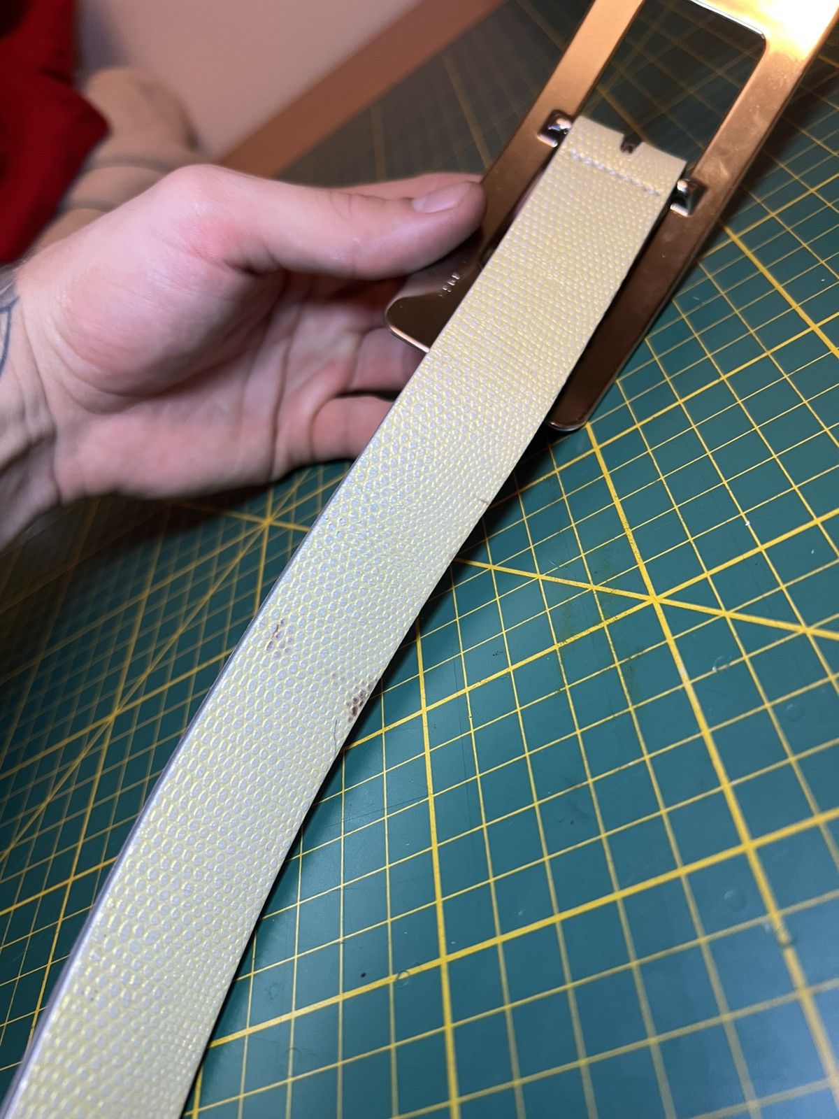 Vintage Fabio Corti reversible snakeskin/silver Italian leather belt Size ONE SIZE - 6 Thumbnail