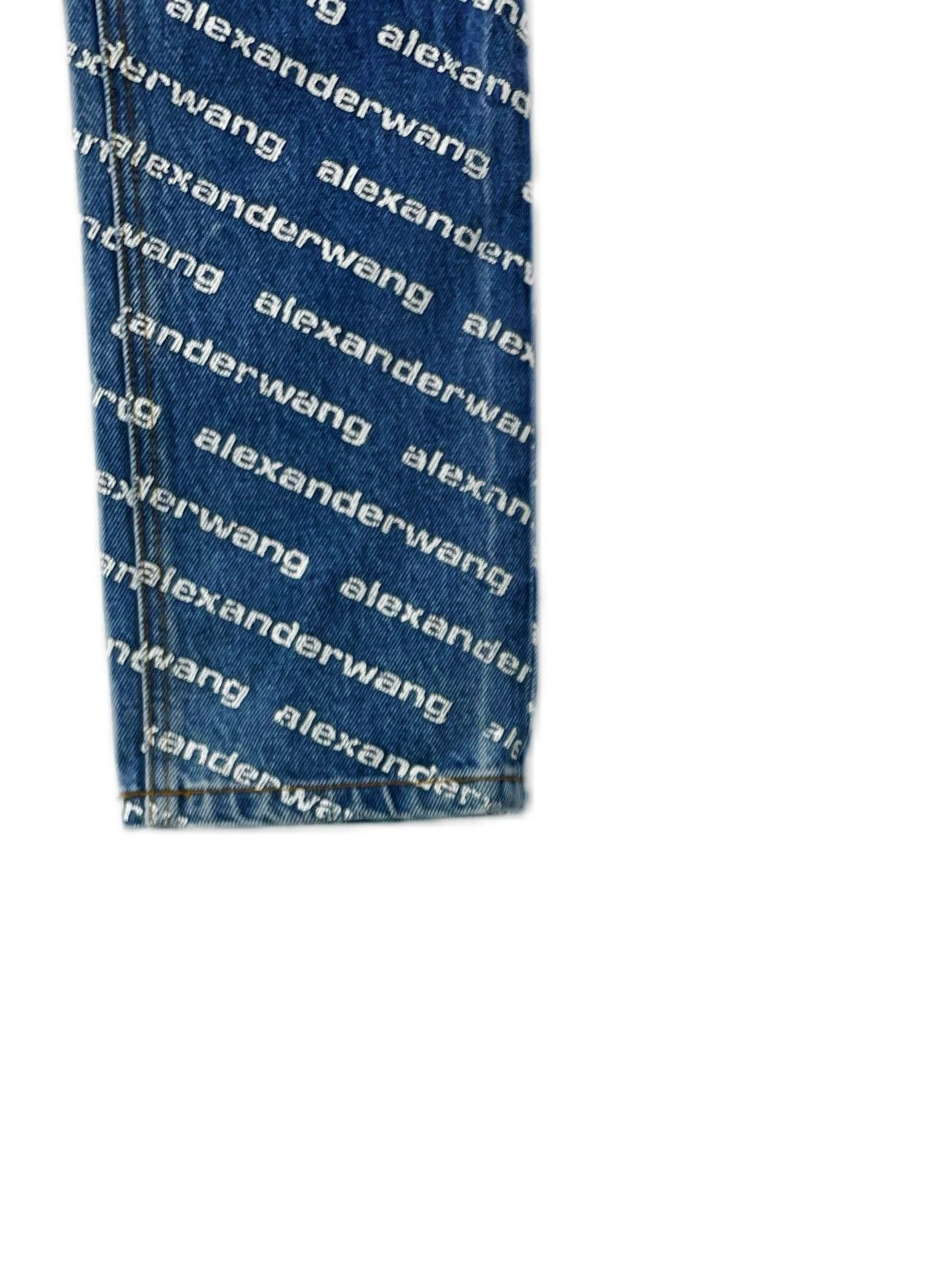 Alexander Wang Alexander Wang All Over Logo Printed Denim Pants K26WX Size 24" / US 00 / IT 34 - 5 Thumbnail