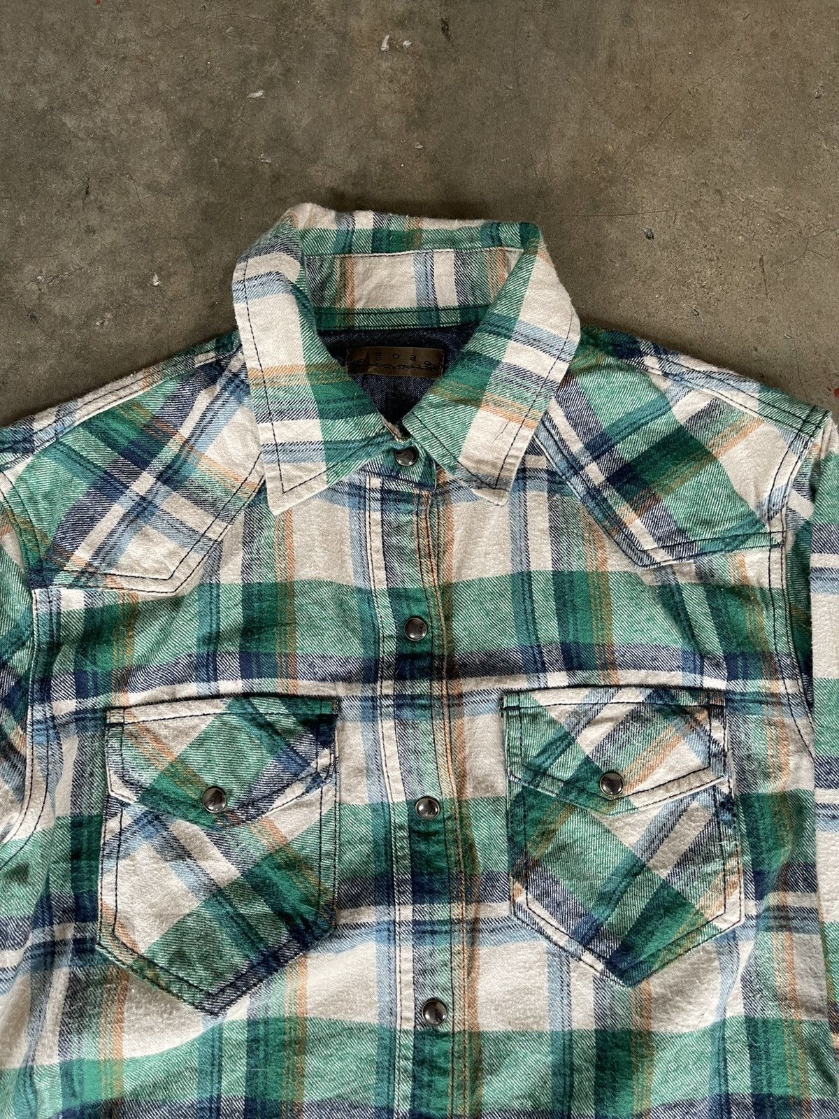 If Six Was Nine × Japanese Brand × Le Grande Bleu (L.G.B.) Goa Plaid Green Flannel Size US M / EU 48-50 / 2 - 3 Thumbnail