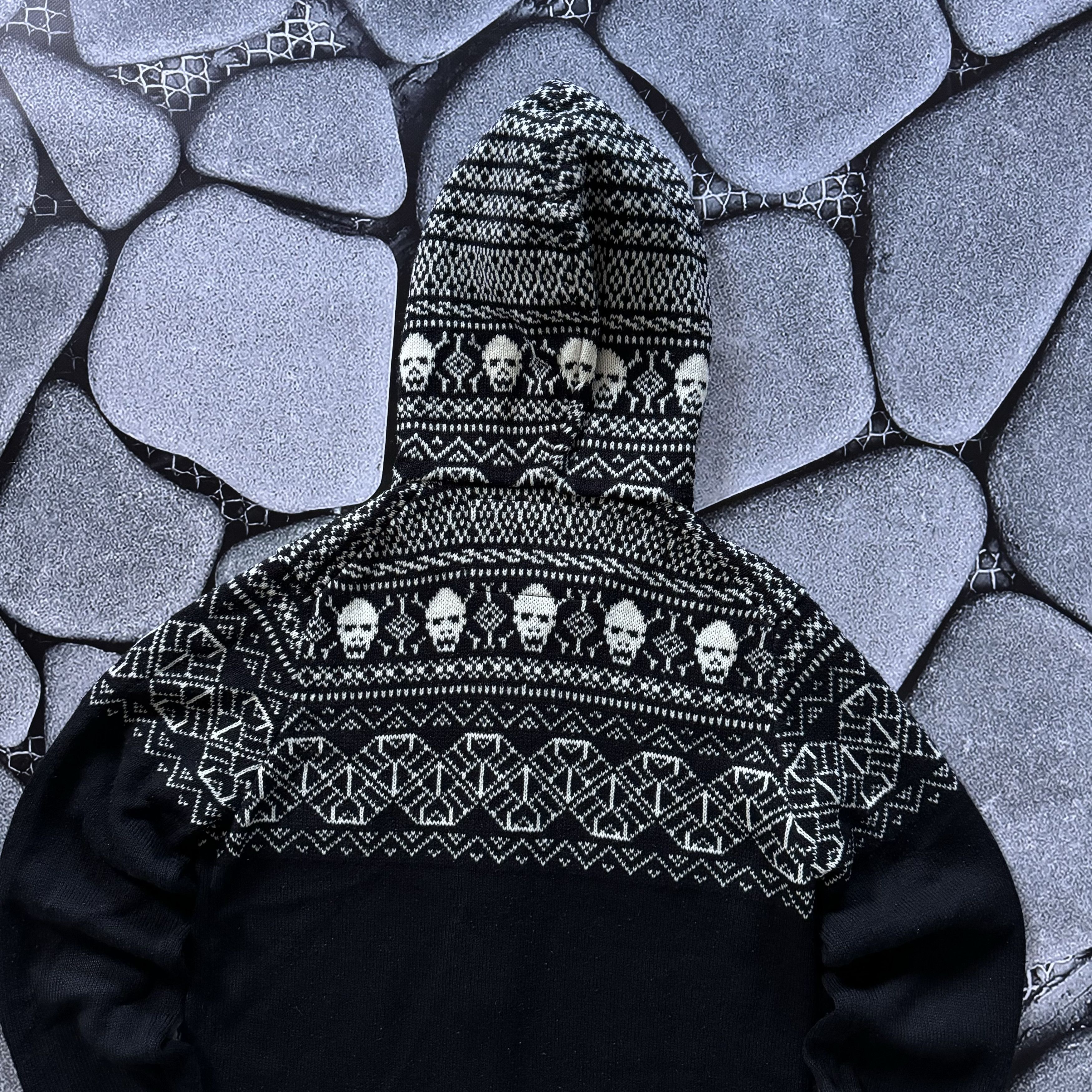 Japanese Brand × Vintage BUDDHA KNITTED ZIP HOODIE SKULLS GHOTIC OPIUM STYLE Y2K Size US XS / EU 42 / 0 - 7 Thumbnail