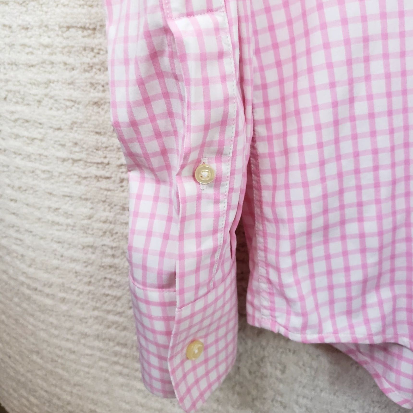 Peter Millar VINTAGE? No. Peter Millar Summer Comfort Pink Check Shirt XL Mens Long Sleeve Button-Up Dress Shirt Size 46R - 6 Thumbnail
