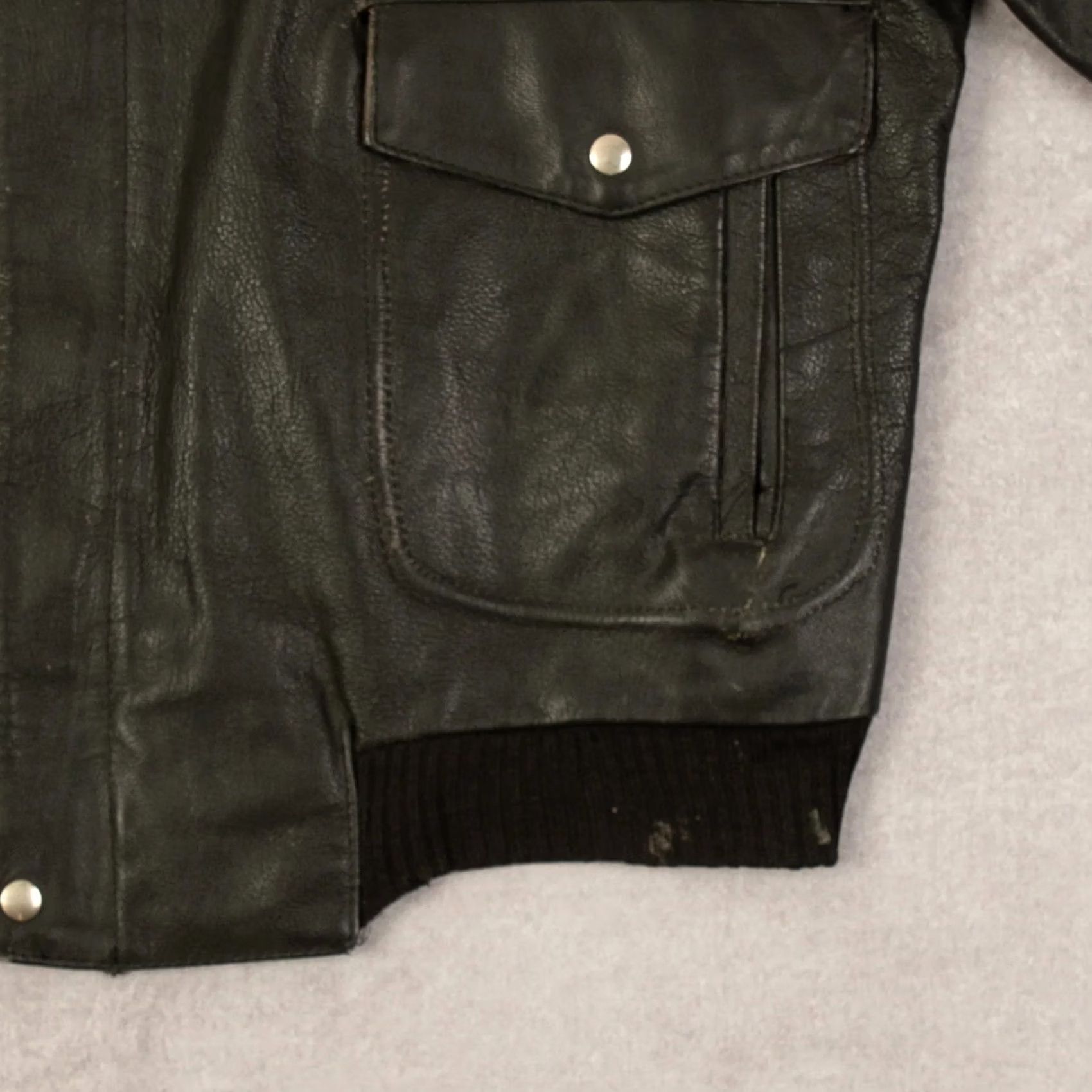 Schott VINTAGE Schott G-2 Leather Flight Jacket Bomber Jacket Men Black 80s Size US L / EU 52-54 / 3 - 6 Thumbnail
