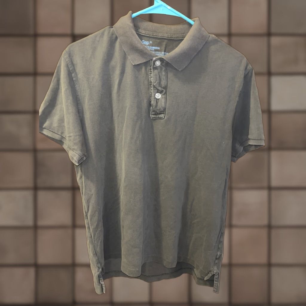 Gap Gap Men's Polo Shirt Short Sleeve Gray 90s Preppy Casual Activewear Medium Size US M / EU 48-50 / 2 - 1 Thumbnail
