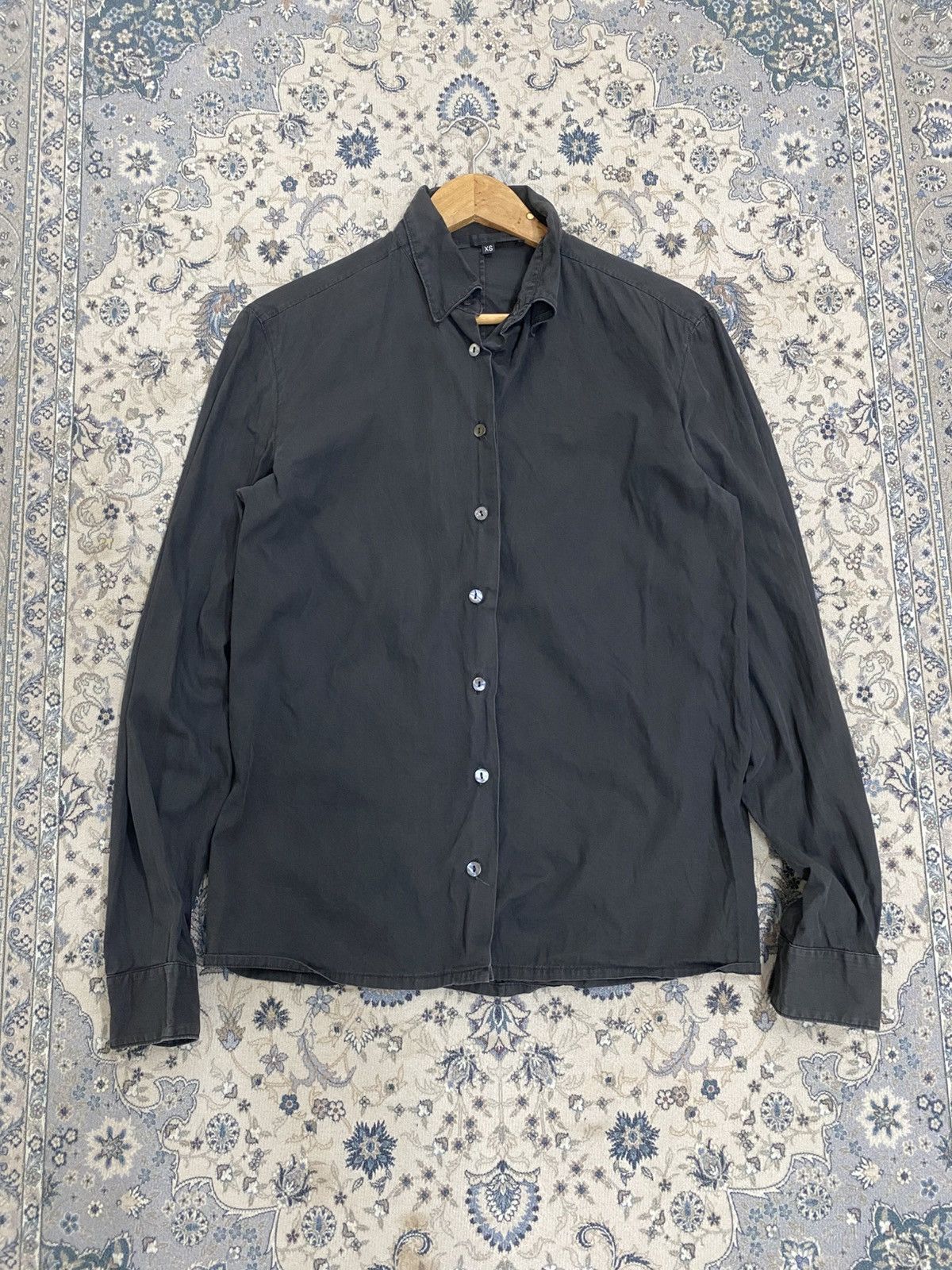 Alessandro Dell'acqua BLACK DESIGNER LONGSLEEVE SHIRT MADE IN ITALY Size US XS / EU 42 / 0 - 1 Thumbnail