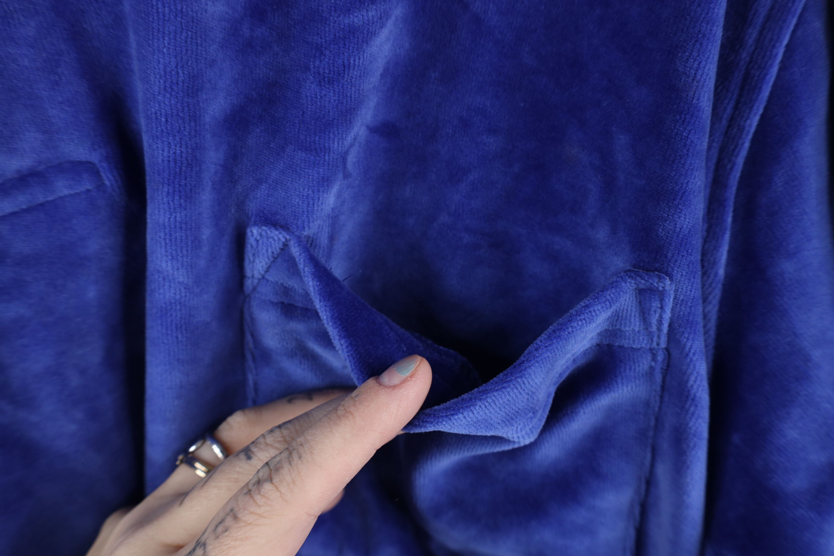 Vintage Vintage 90s Streetwear Velour Collared Pullover Sweater Size US XL / EU 56 / 4 - 5 Thumbnail