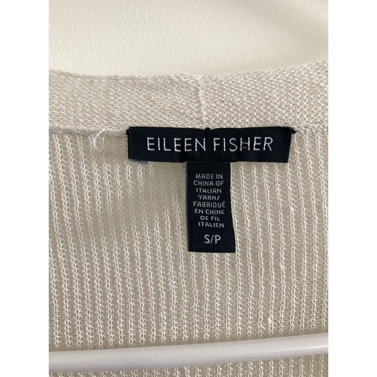 Eileen Fisher Eileen Fisher Cardigan Shirt Womens Small Open Front Italian Yarn Knit Ivory White Long Sleeve Knit Open Front Open Knit Boho Size S / US 4 / IT 40 - 2 Thumbnail