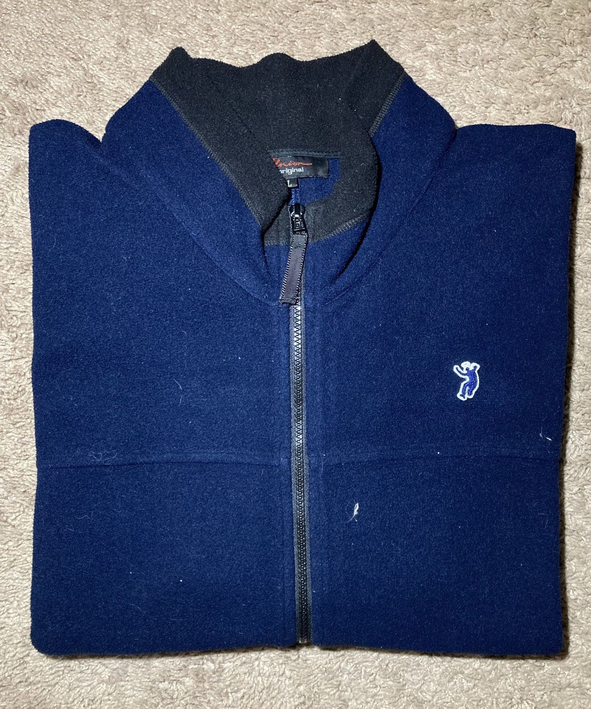 Union LA 90s Union NYC Fleece Full Zip Hang Man Logo 2000s Jacket Nav Size US L / EU 52-54 / 3 - 1 Thumbnail