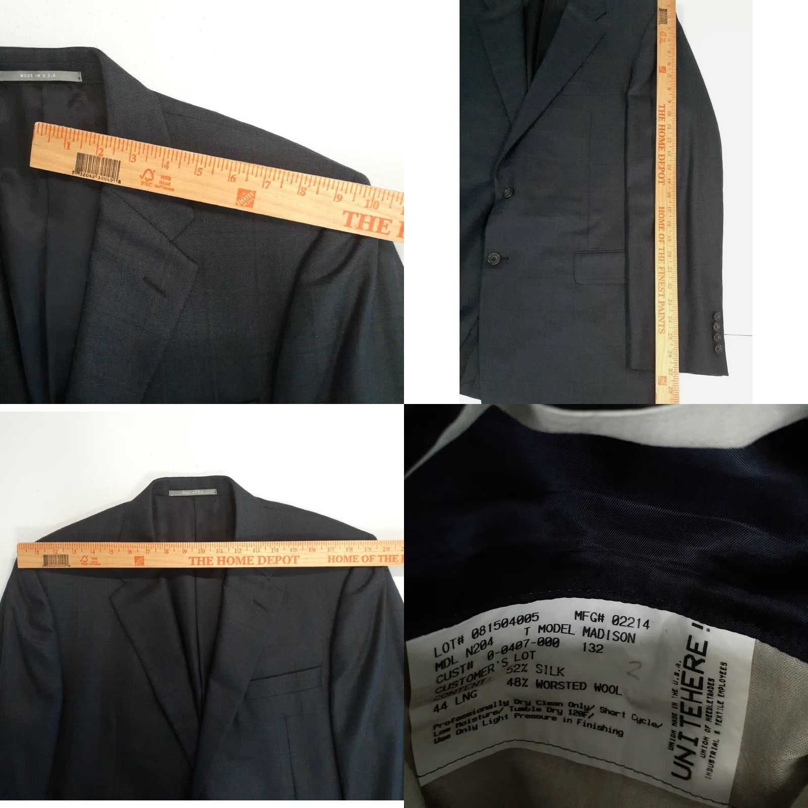 Vintage Hickey Freeman Sport Coat Blue Silk Wool Blend 2 Button Notch Lapel Long 44 Regular Men Size US S / EU 44-46 / 1 - 10 Thumbnail