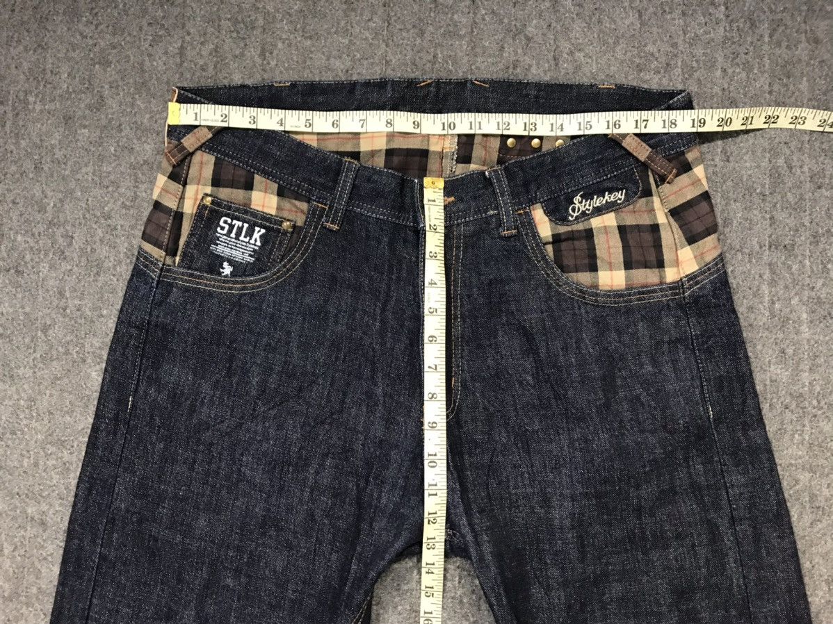 Japanese Brand New Generation Style Keyes Plaid Check Printed Denim Jean Size US 36 / EU 52 - 10 Thumbnail