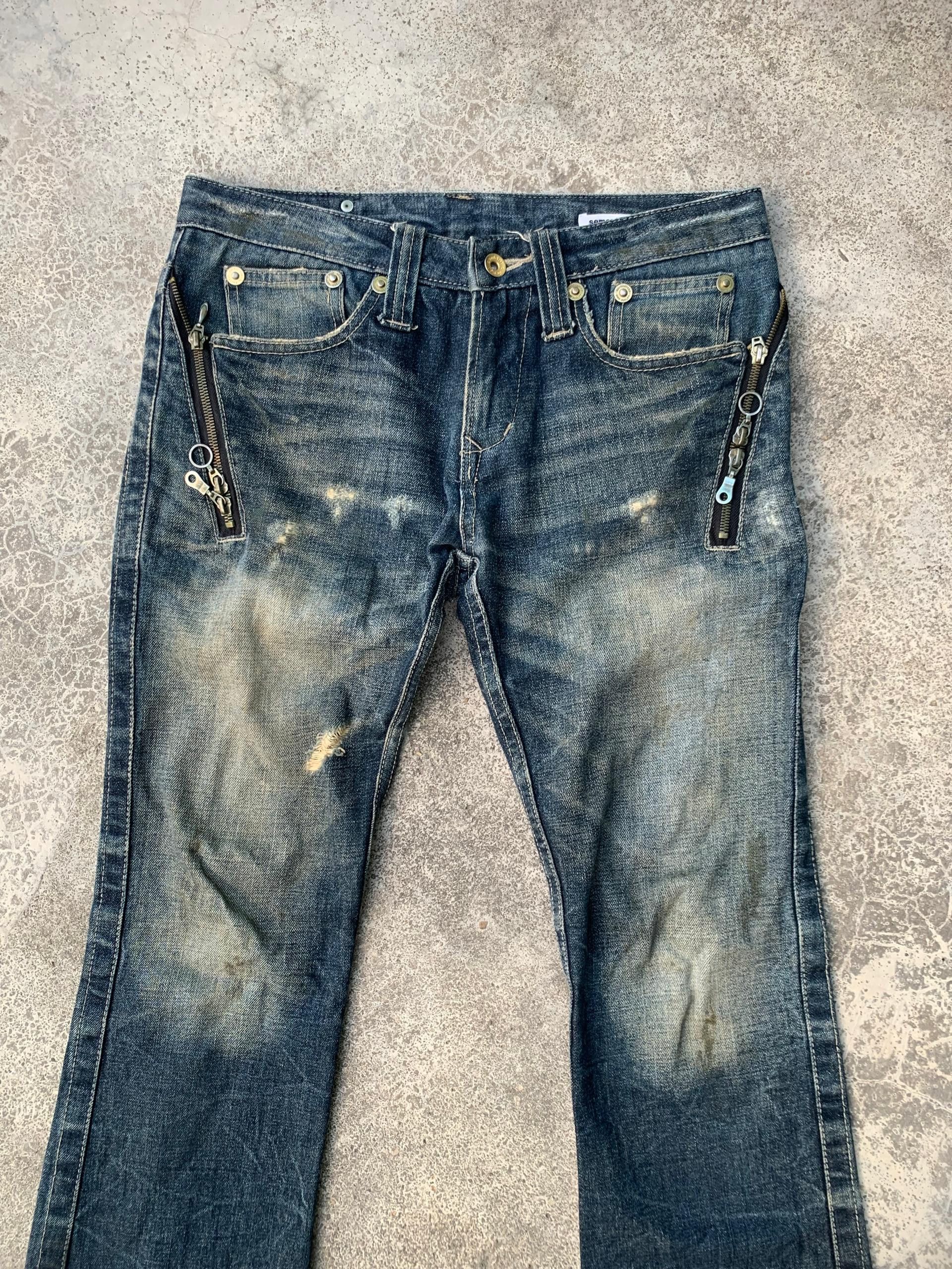 semanticdesign Rare Vtg Semantic Design Denim Flare Jeans Zipper Size US 31 - 3 Thumbnail