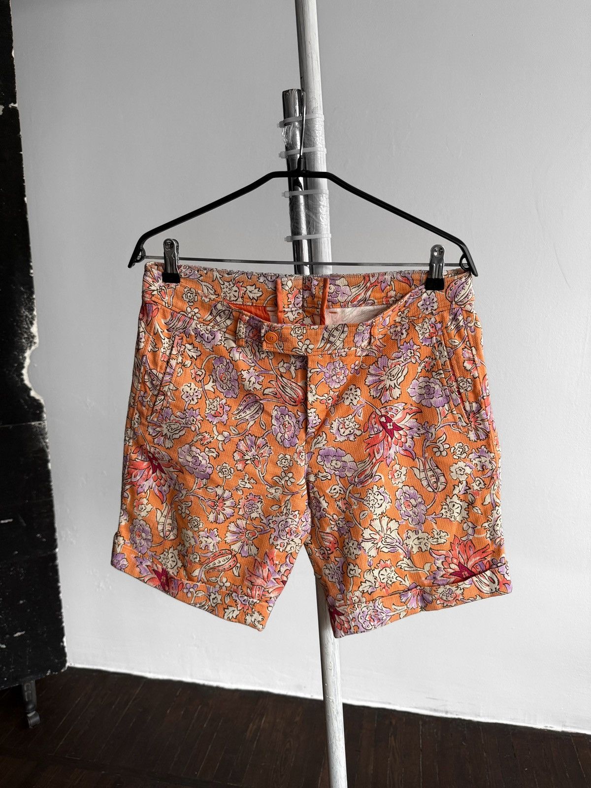Bogner Bogner Womens Orange Floral Paisley Print Chino Shorts Size 34" / US 12 / IT 48 - 1 Thumbnail