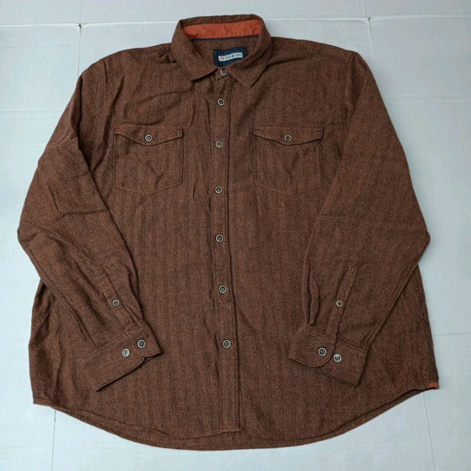 Other 32 Bar Blues Shirt Men's 2XL XXL Brown Cotton Button Up Size US XXL / EU 58 / 5 - 1 Thumbnail
