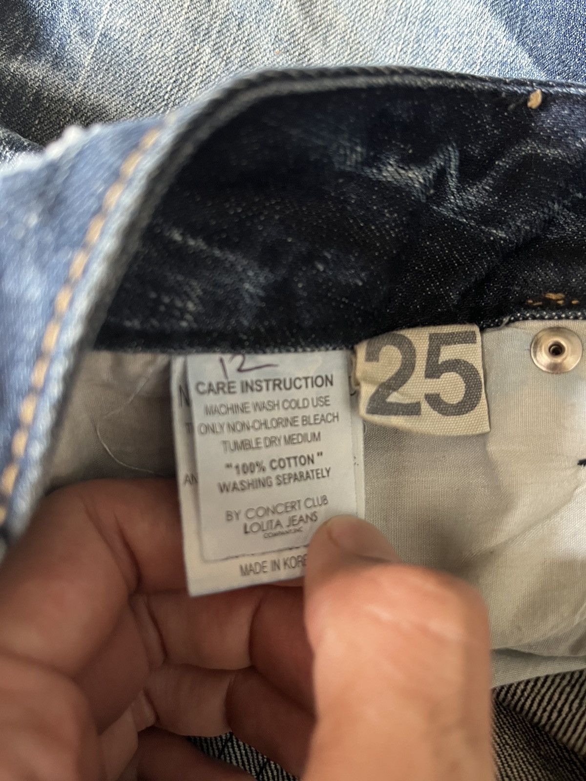 If Six Was Nine Lolita Whisker Wash Flared Jeans Size US 29 - 11 Thumbnail