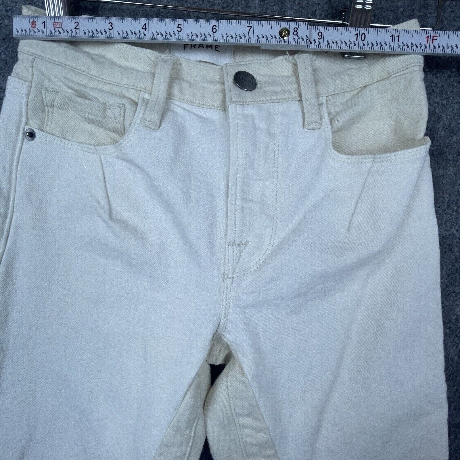Frame Frame Denim Jeans Women 24 Le Crop Mini Boot White Two Toned Size 24" / US 00 / IT 34 - 9 Thumbnail