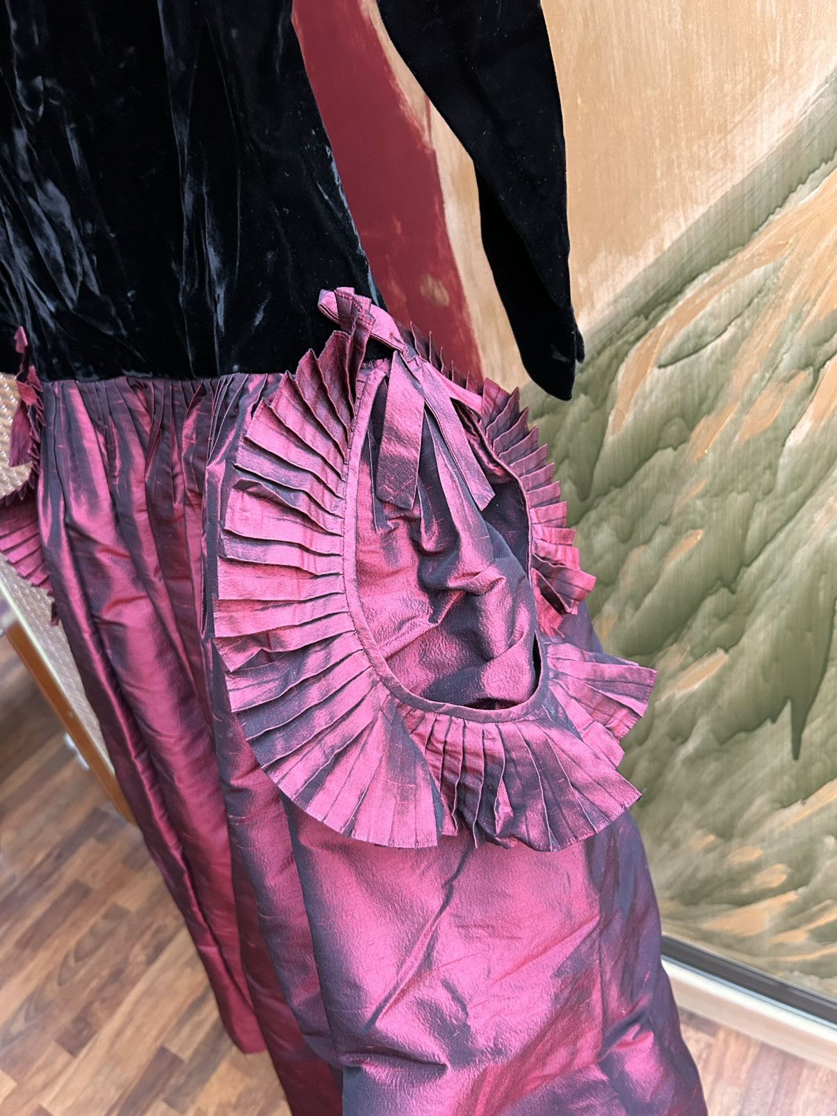 Nina Ricci Vintage Nina Ricci Haute Boutique Velvet Silk Maxi Dress Size XS / US 0-2 / IT 36-38 - 7 Thumbnail