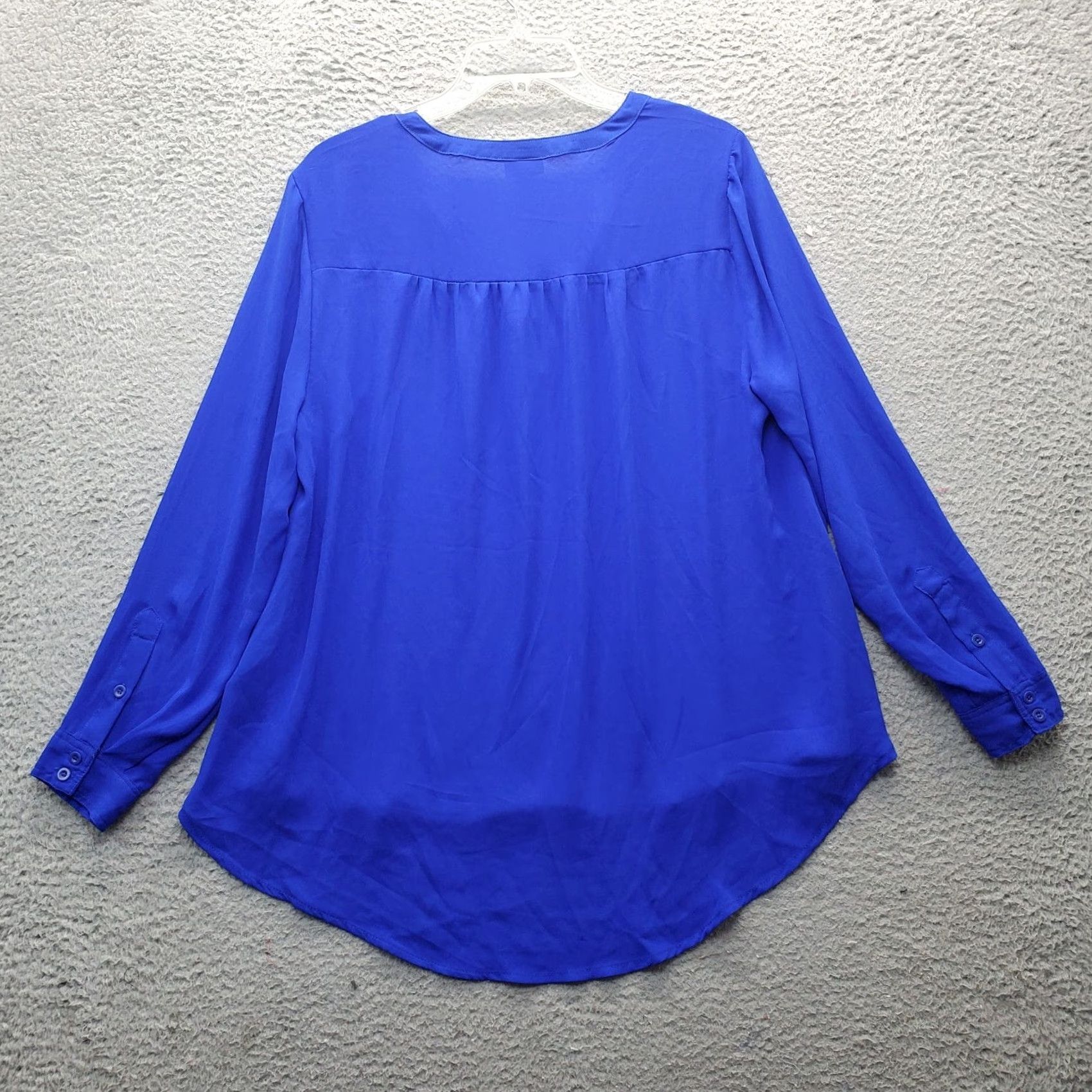 Torrid Torrid Boho Tunic Top Womens 00 Blue Long Sleeve High Low Split V Neck Loose Fit Shirt Size XXS / US 00 / IT 34 - 2 Thumbnail
