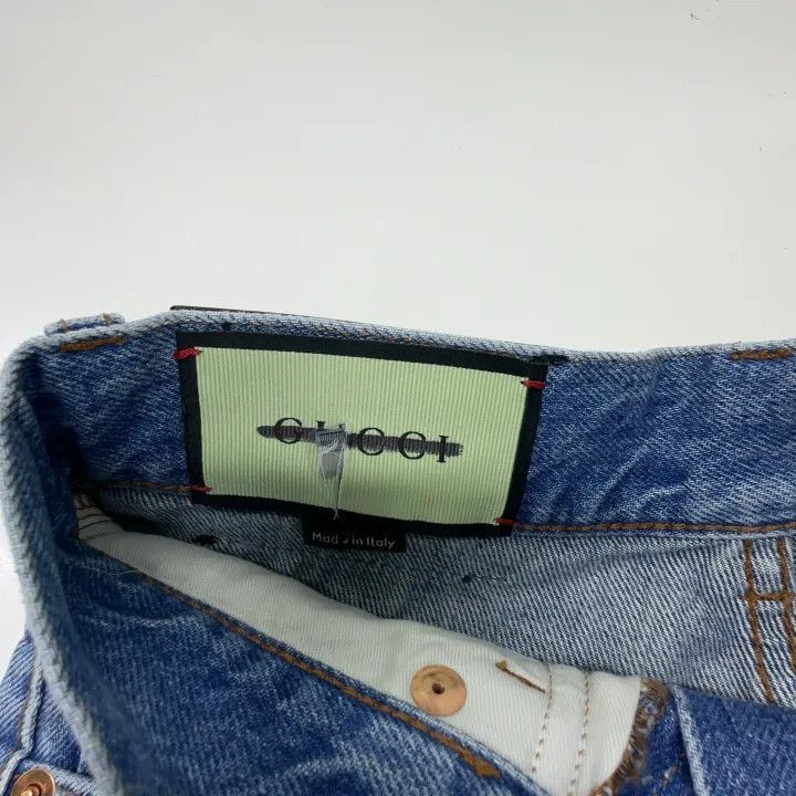 Gucci Gucci Blue Casual Apple Pattern Denim Shorts-2507 Size 24" / US 00 / IT 34 - 3 Thumbnail