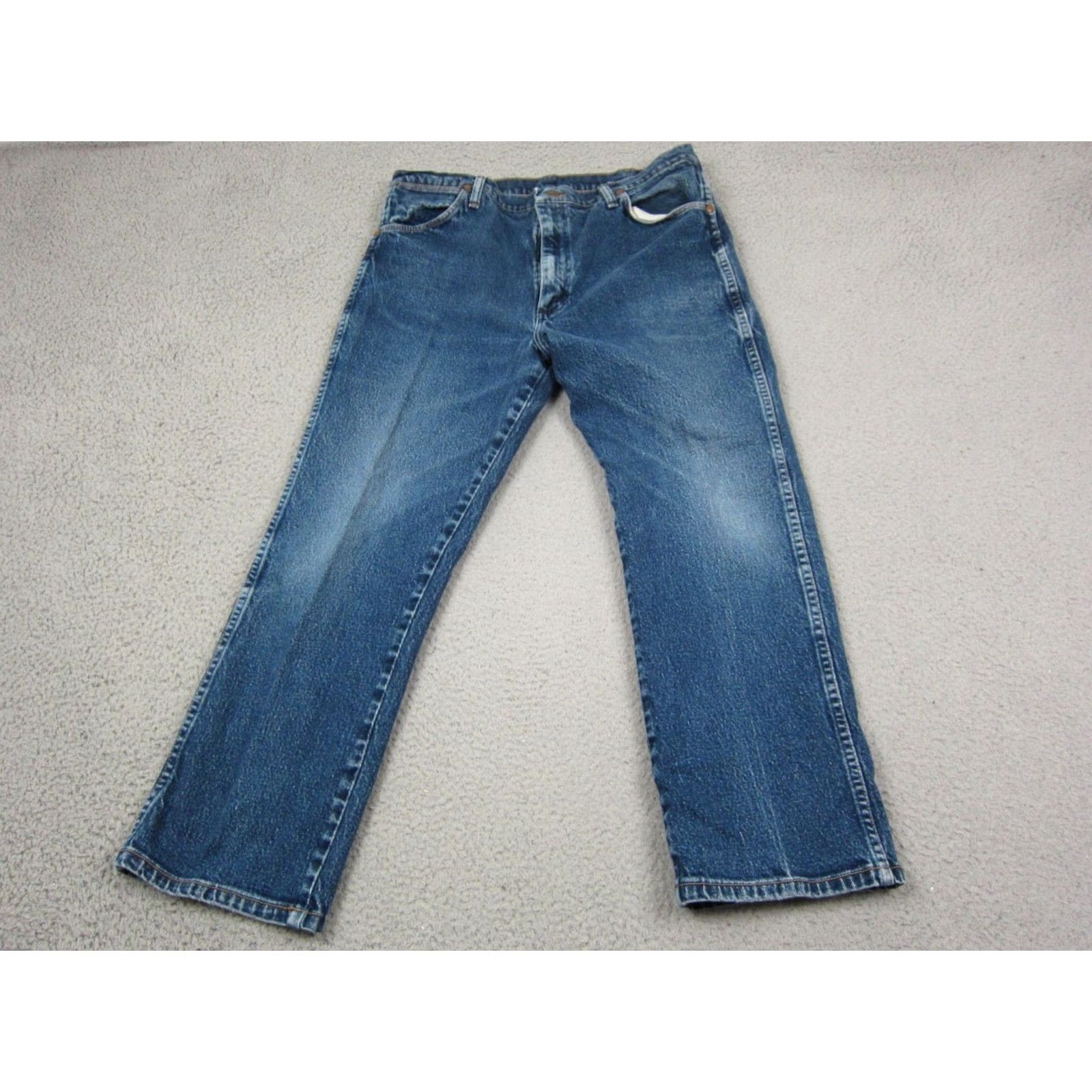 Wrangler Wrangler Jeans Wrangler 937 Slim Fit Jeans Cowboy Cut Western 38 x 32 Mens Blue Denim 5-Pocket Vintage Wrangler Cowboy Cut Mens Jeans Size US 38 / EU 54 - 4 Thumbnail