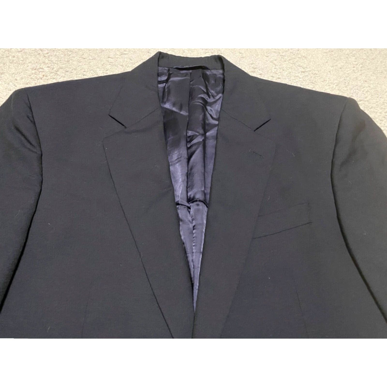 Brooks Brothers Brooks Brothers Blazer Mens Regular Two-Button Solid Blue Wool 41 Chest 42 Jacket Short Long Lists? Size 42R - 3 Thumbnail