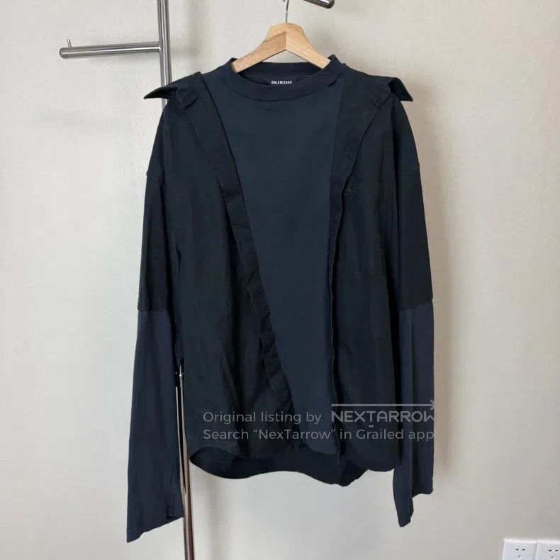 Balenciaga Balenciaga Fake Two-Piece Shirt - Black and Blue Size US L / EU 52-54 / 3 - 1 Thumbnail