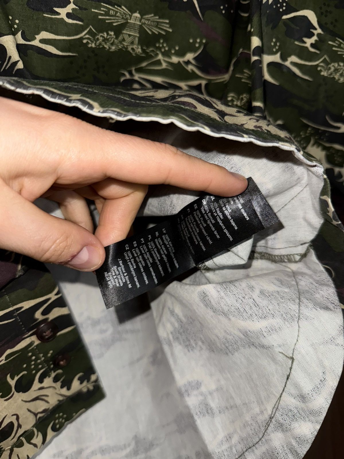 Barbour Barbour & White Mountaineering wave camo utility men shirt Size US L / EU 52-54 / 3 - 8 Thumbnail