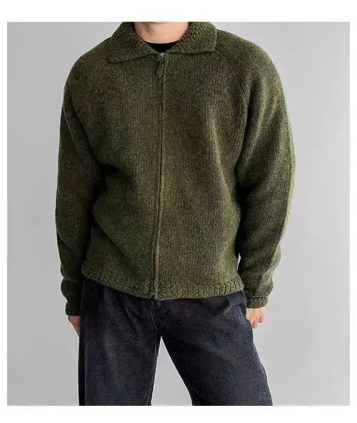 Other Vintage Green Casual Knit Sweater Lapel Jacket Coat Size US M / EU 48-50 / 2 - 2 Thumbnail