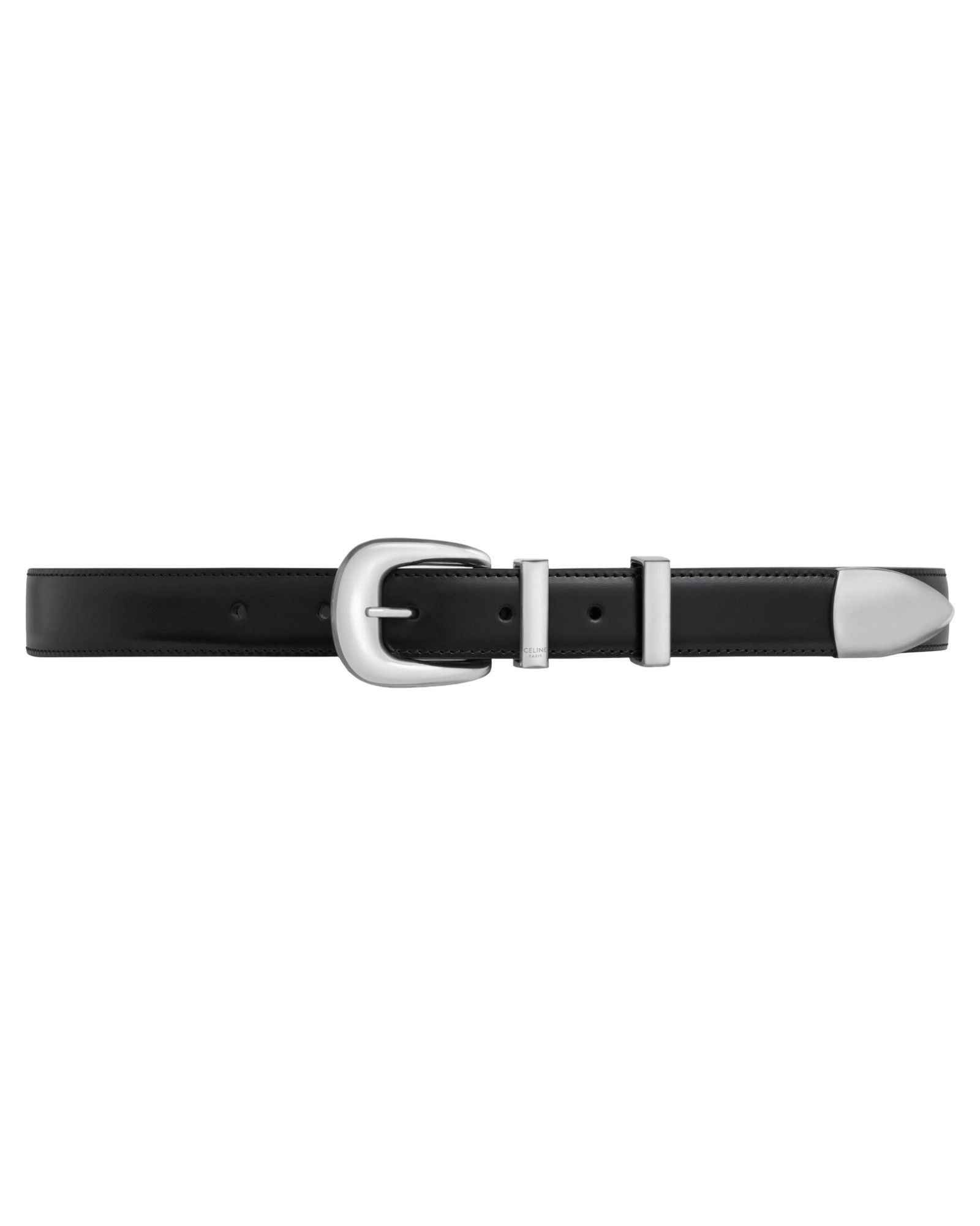 image of Celine 45Bbt3Aci.38Si Large Western Belt In Vintage Calfskin in Black, Men's
