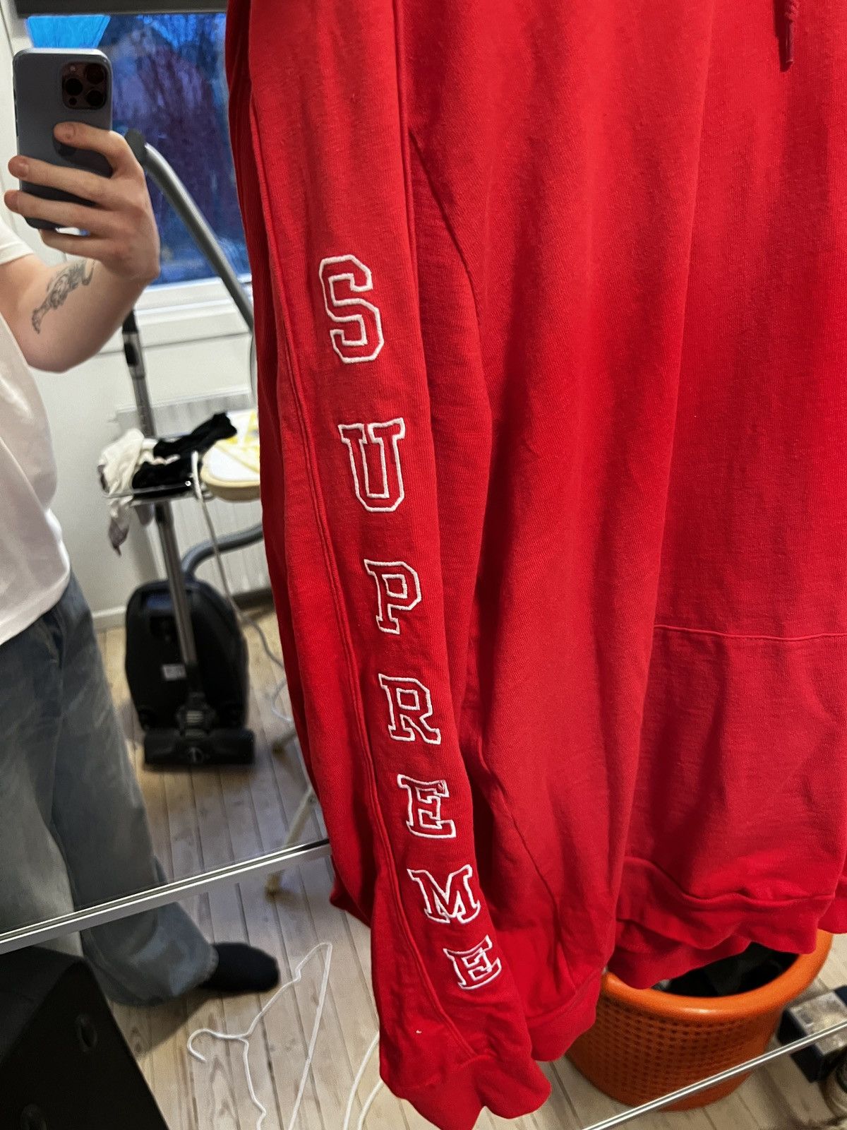 Supreme Supreme Hooded Sleeve Stripe Top red Size US XL / EU 56 / 4 - 4 Thumbnail
